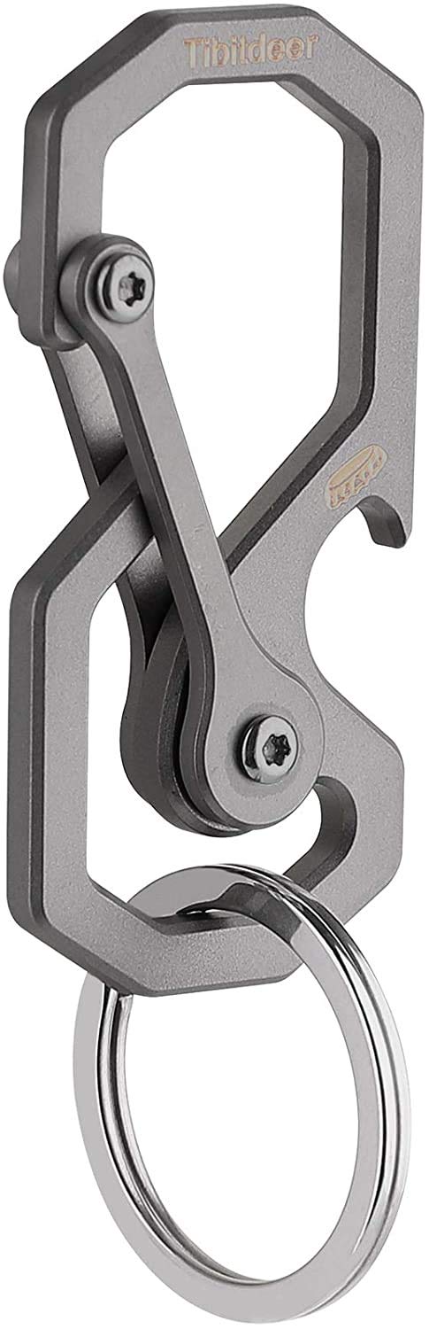 Premium Titanium Keychain - Heavy Duty Carabiner Clip with Bottle Opener | Multifunctional Key Organizer for Car Keys, House Keys & Outdoor Gear | Perfect for Camping, Hiking, Travel & Everyday Carry (EDC)