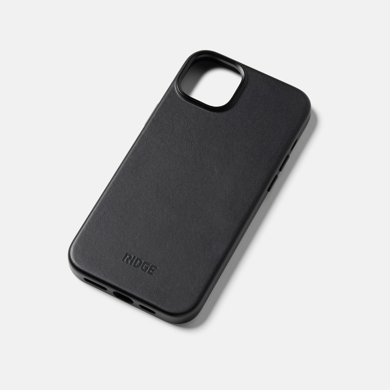 Premium Leather iPhone 15 Plus Case - Slim Protective Cover with Soft Touch Finish in Midnight Black - Perfect for Work, Travel & Everyday Use