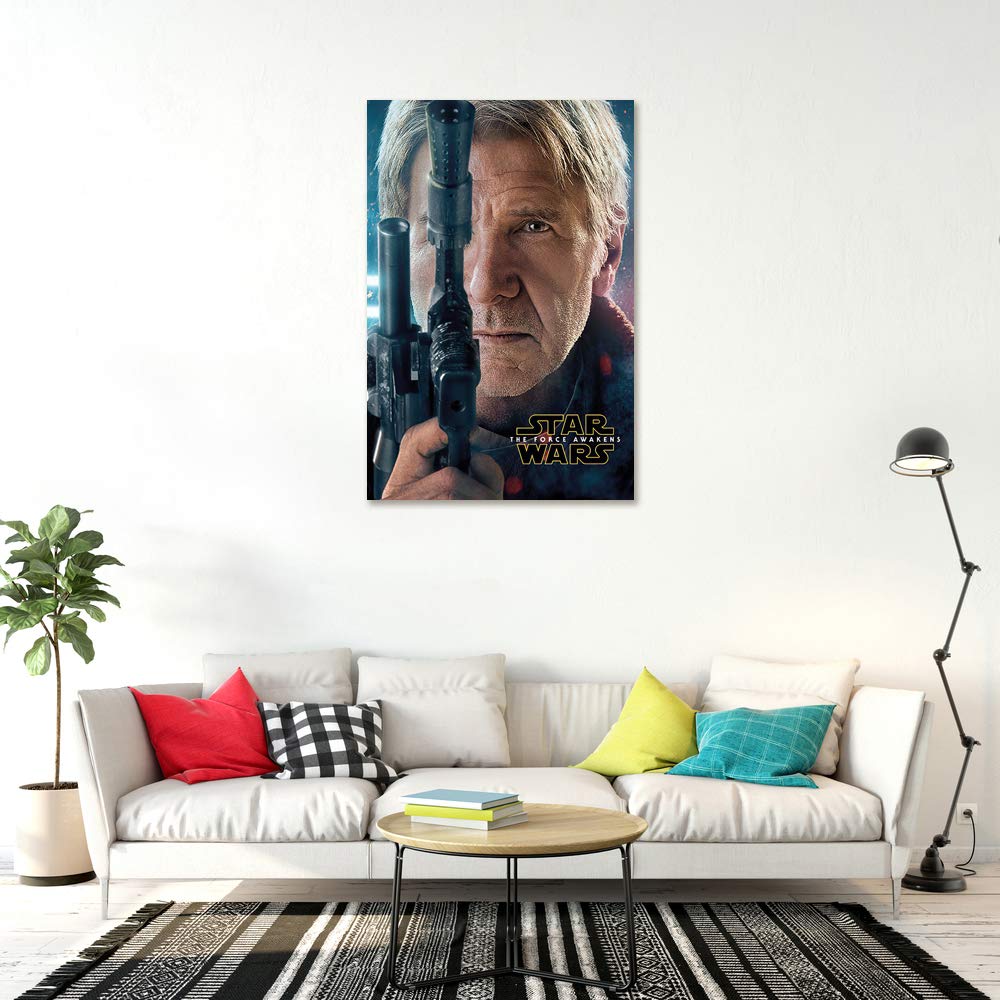 Star Wars Episode VII The Force Awakens Han Solo Teaser Movie Poster 24x36 Inches - Premium Quality Print with Poster Strip Set - Perfect for Home Theater Decor, Man Cave, or Gift for Star Wars Fans