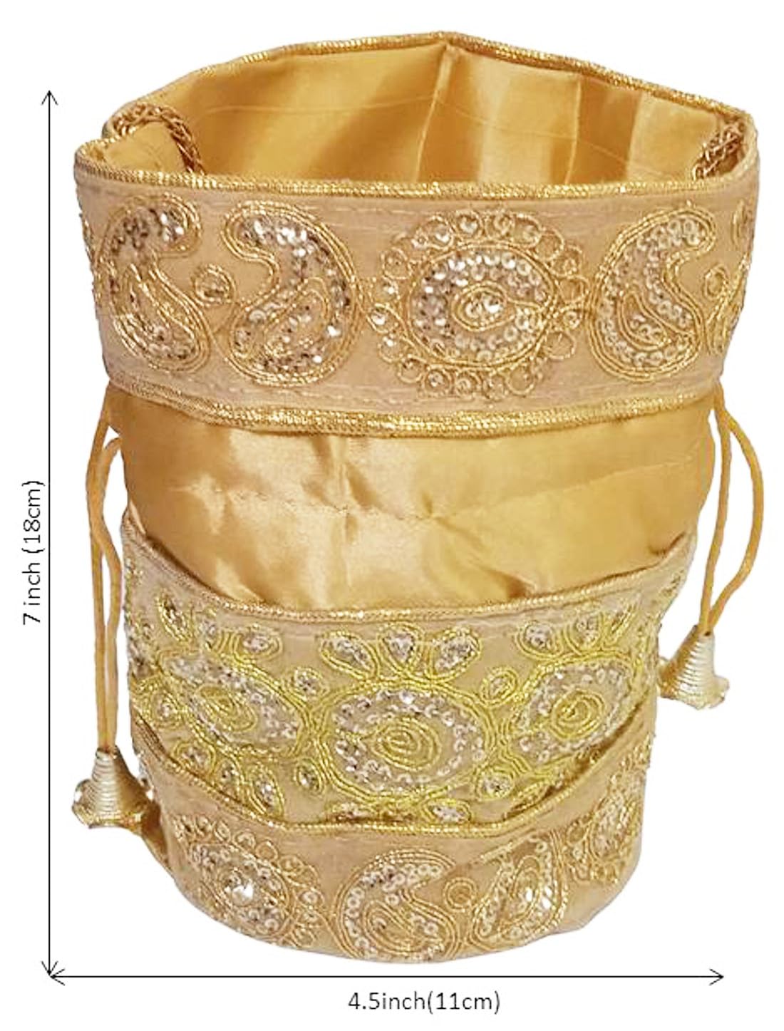 Stylish Purpledip Potli Bags - Handmade Drawstring Purse for Women (Potli01$) - Perfect for Weddings, Parties & Festive Occasions