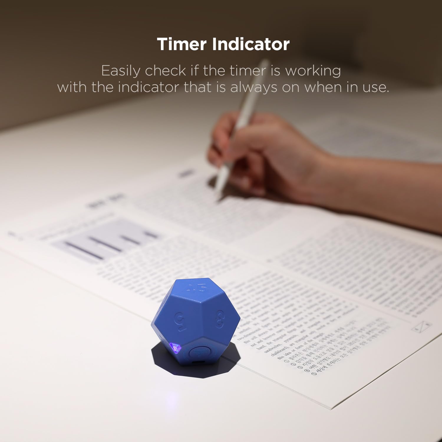 Mooas Rechargeable Mini Timer - 11 Preset Times, Dodecagon Time Ball for Desk & Study Productivity (White) | Sound/Vibrate/Mute Modes | Easy to Use | Perfect for Pomodoro Technique, Classroom, Office & Home Study