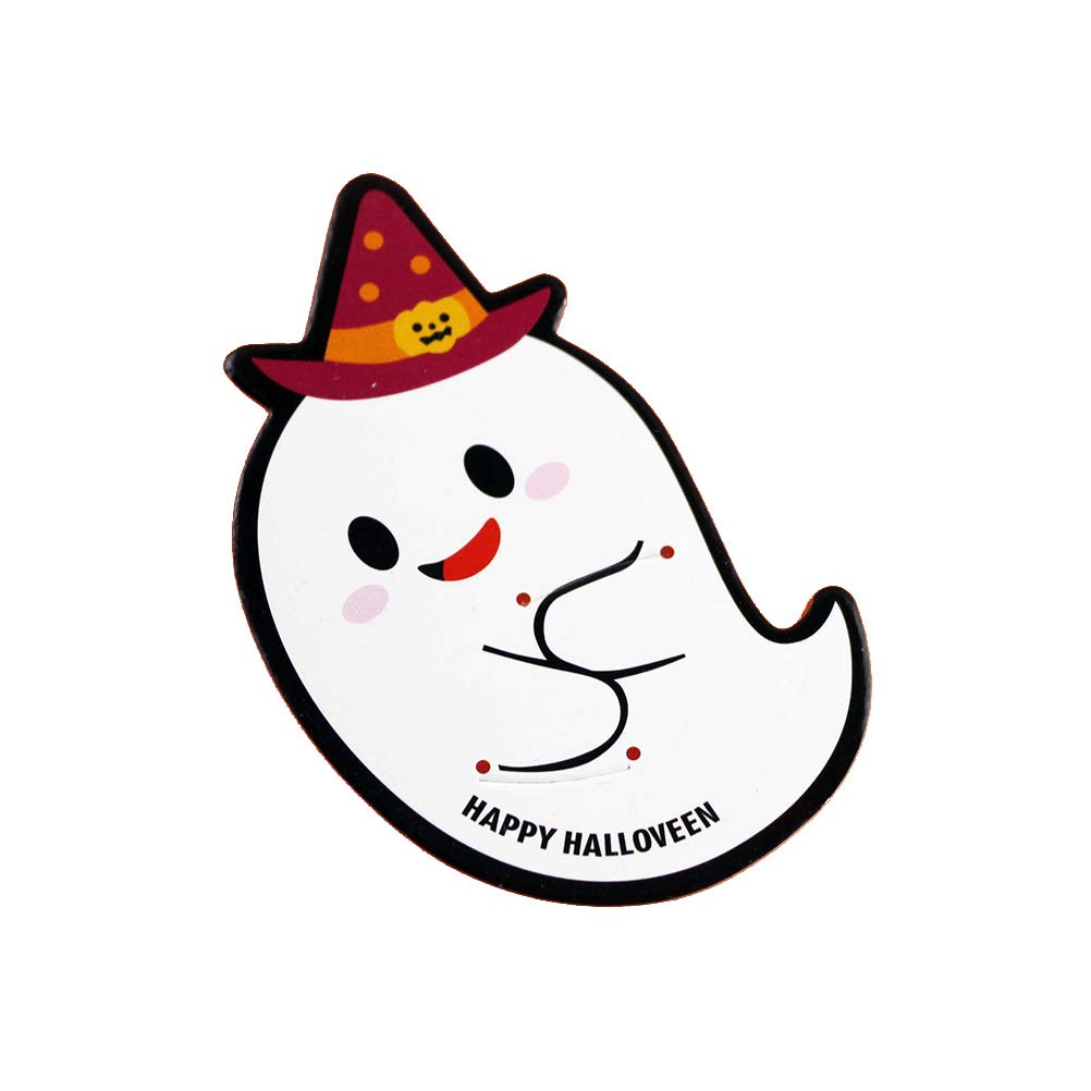 ABOOFAN 50pcs Halloween Lollipop Paper Cards - DIY Ghost Pattern Message Cards for Party Favors, Treat Bags & Spooky Decorations | Perfect for Halloween Parties, Trick or Treat & Classroom Activities
