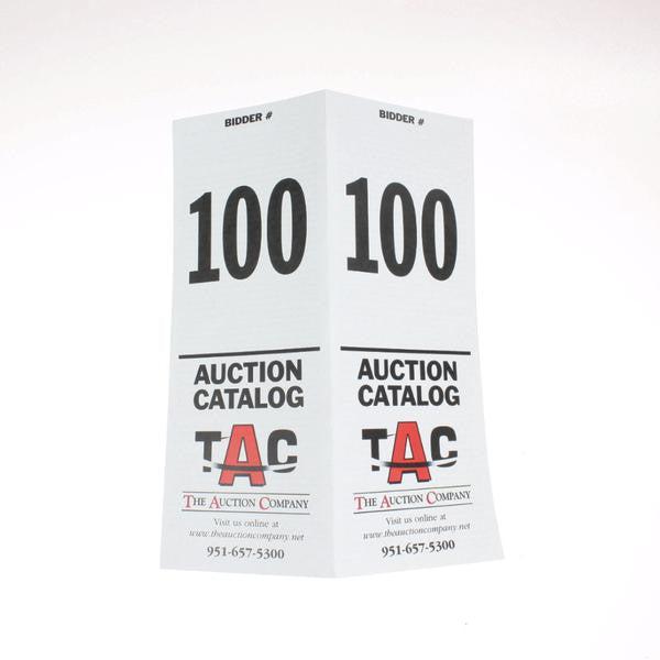 2-Sided Custom Full Page Bid Cards - Numbered Full Color Ink (500/Pack) - Perfect for Auctions, Bingo Games & Fundraising Events