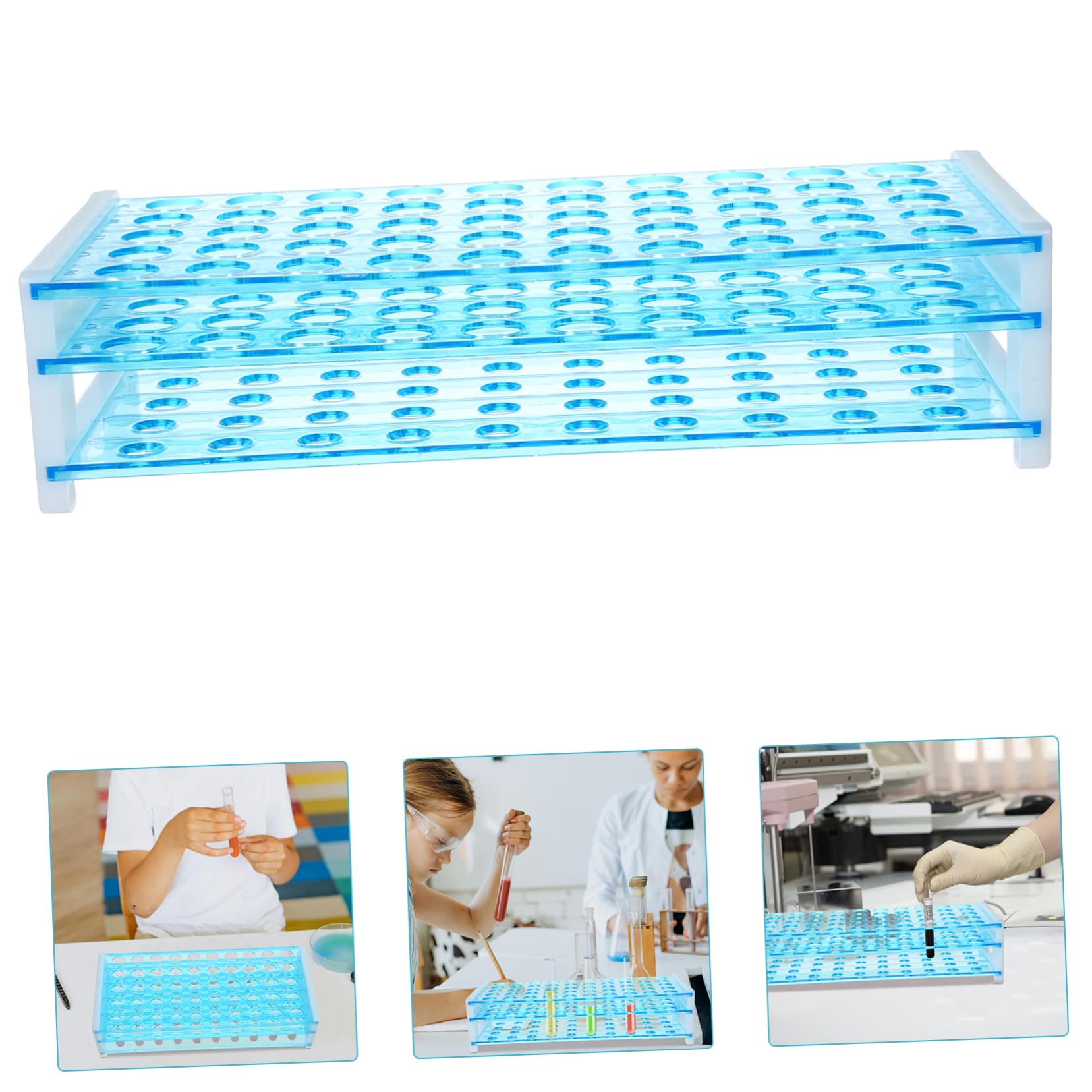 2PCS Plastic Centrifuge Tube Rack - Detachable Test Tube Holder for Laboratory Storage | Durable Lab Supplies for Blood Tubes, PCR Tubes & Sample Vials | Perfect for Medical Labs, Research Centers & Science Classrooms