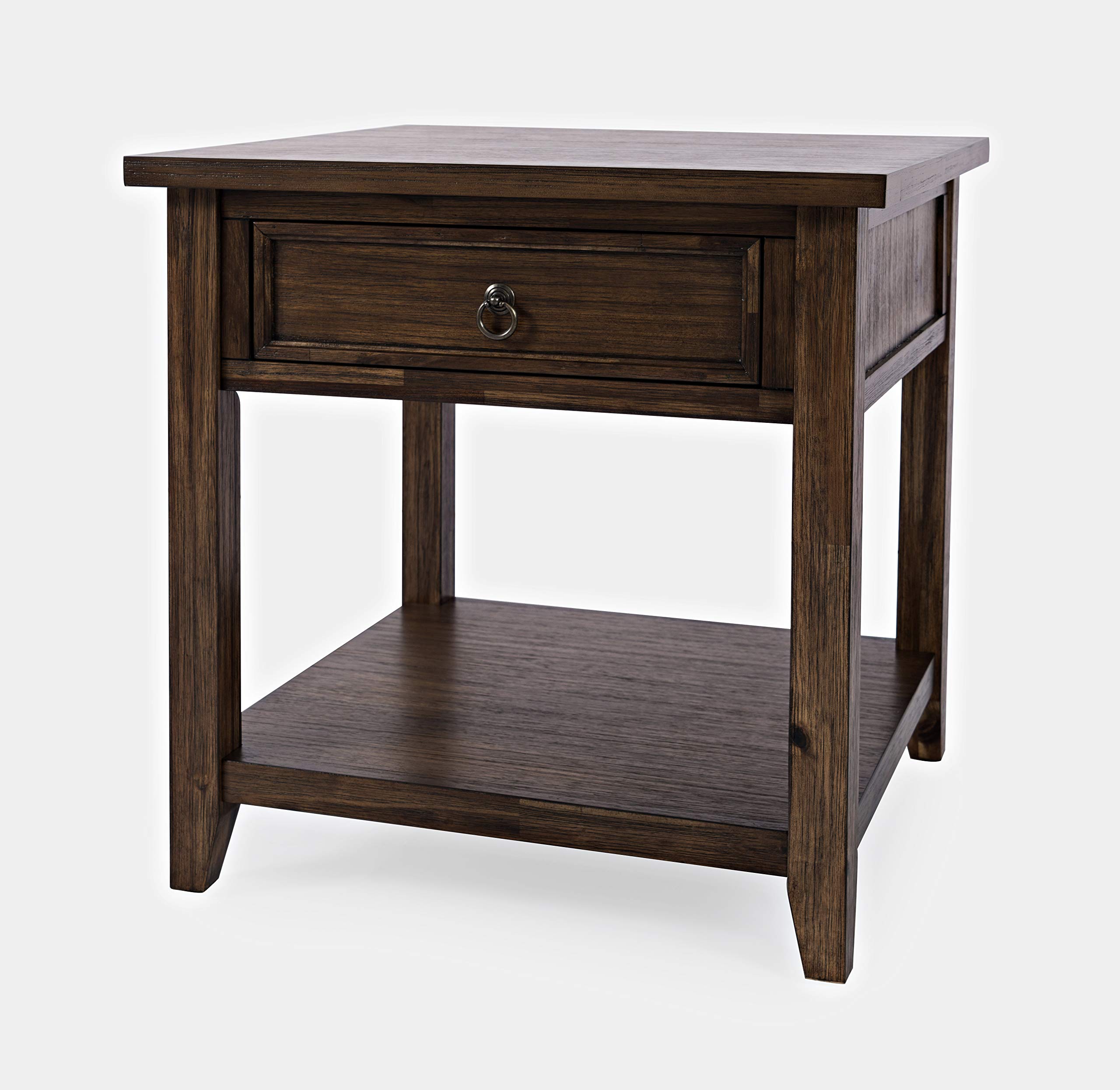 Jofran Inc. Bakersfield End Table with Drawer - Modern Nightstand for Bedroom, Living Room & Office - Small Side Table with Storage Shelf