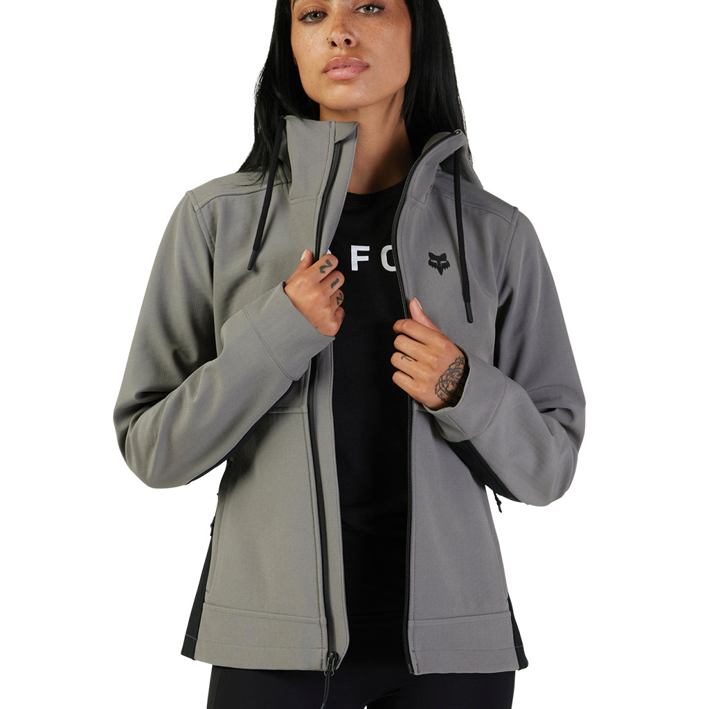 Women's Fox Pit Softshell Jacket - Lightweight Water-Resistant Windbreaker for Hiking, Camping & Outdoor Adventures