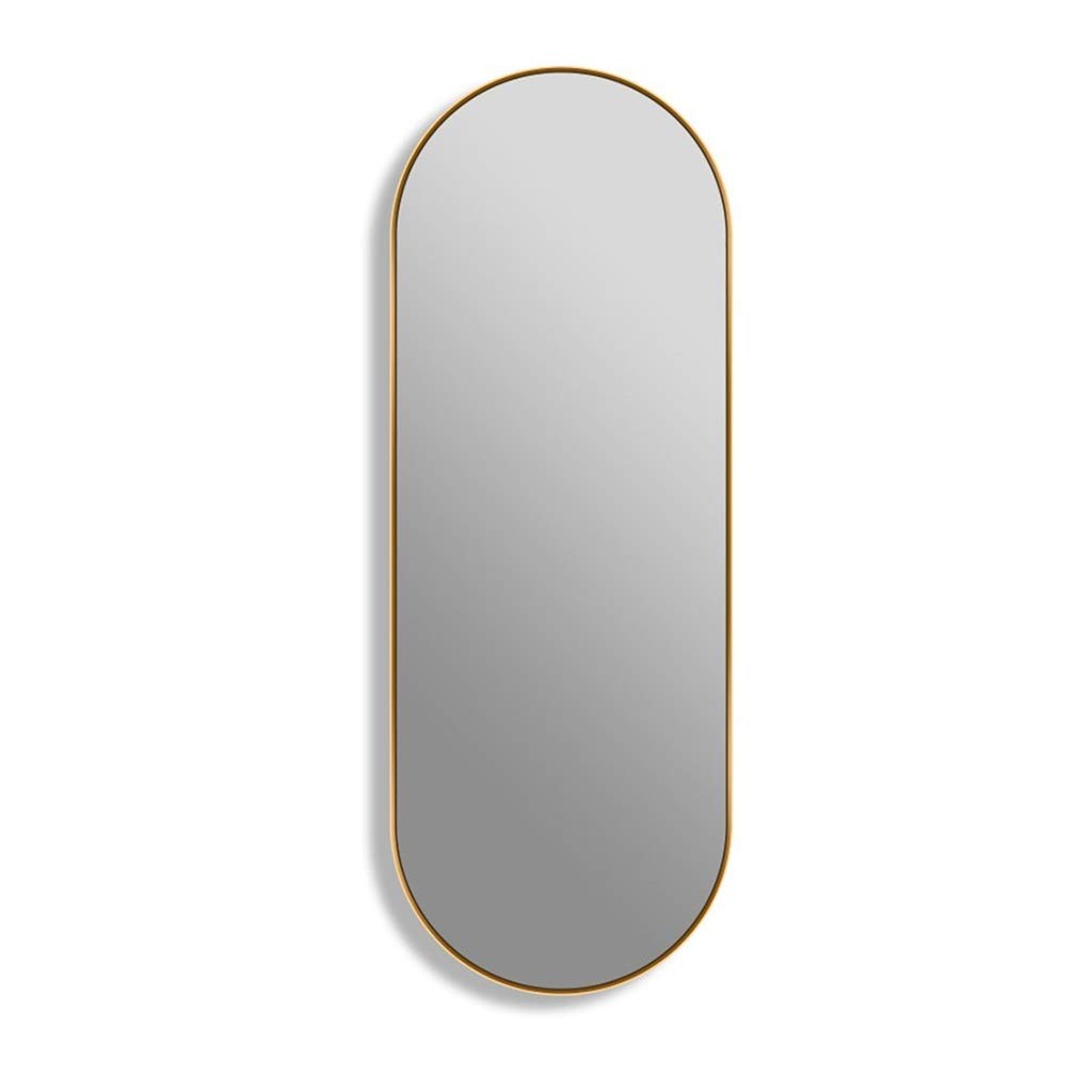 Gold Oval Wall-Mounted Full Length Mirror - 40x130cm Bathroom & Cloakroom Mirror for Home Decor & Clothing Store Fitting Room - Perfect for Dressing, Makeup, and Interior Design