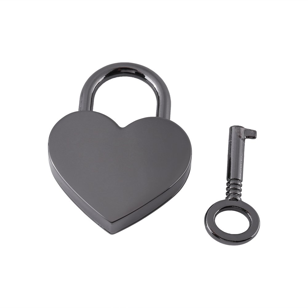 Zinc Alloy Gun Black Diary Lock - Portable Security Padlock for Girls' Journals, Lockers & Home Decor | Durable Small Lock for School, Travel & Gift Giving