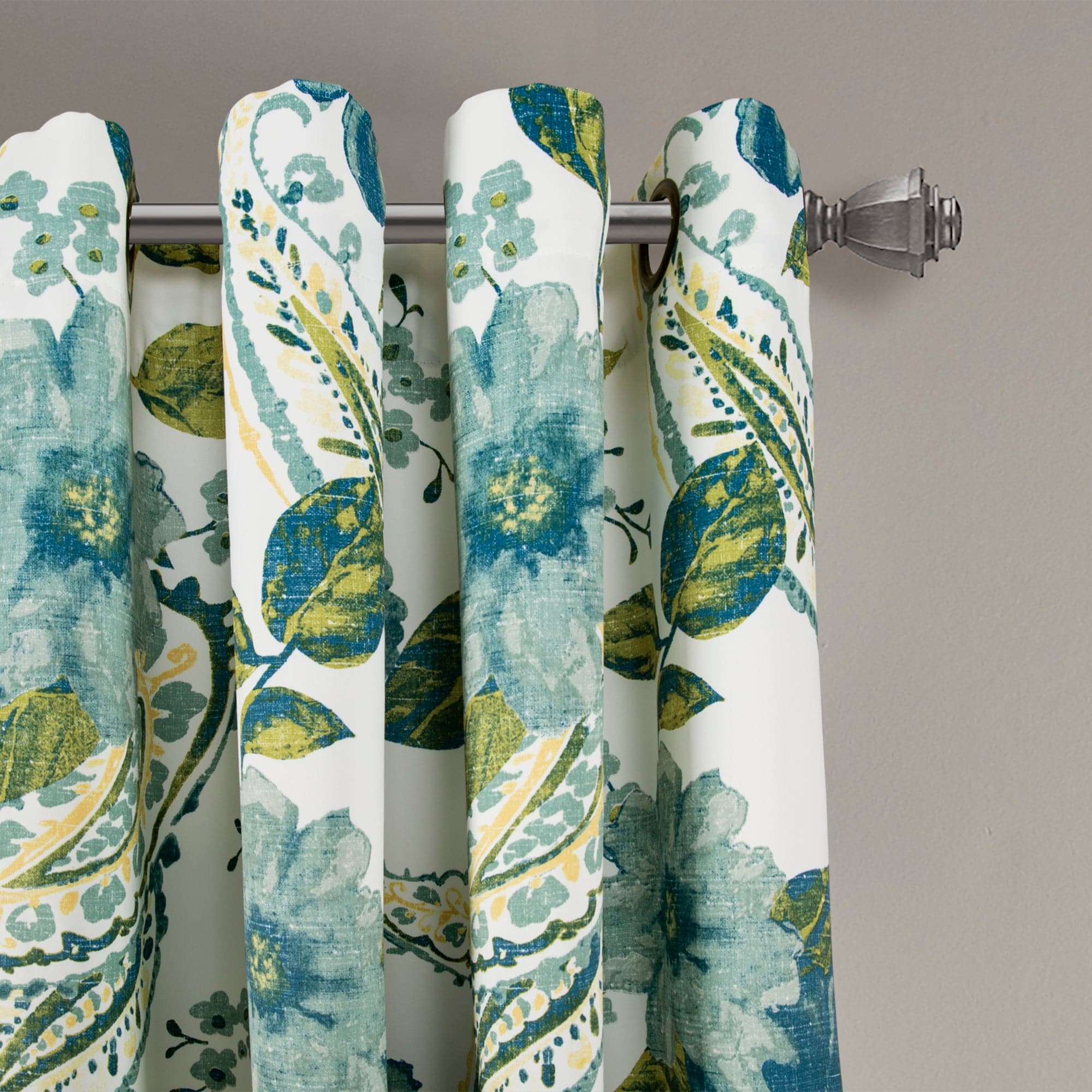 Floral Paisley Light Filtering Window Curtains Set - Elegant Sheer Drapes for Living Room, Bedroom & Nursery - Soft Light Diffusion & Privacy Protection