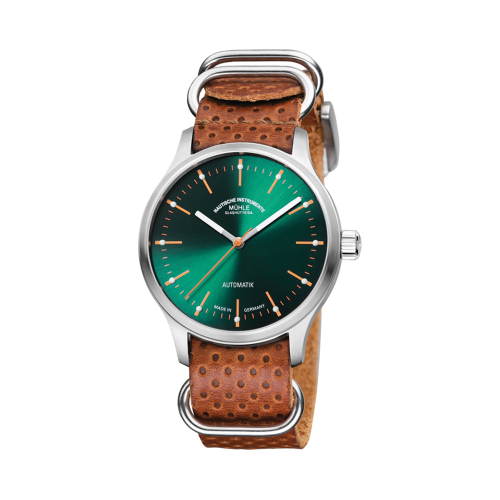 Panova Green 40mm Two-Piece Genuine Leather Watch Strap - Perfect for Casual & Dress Watches, Office & Everyday Wear