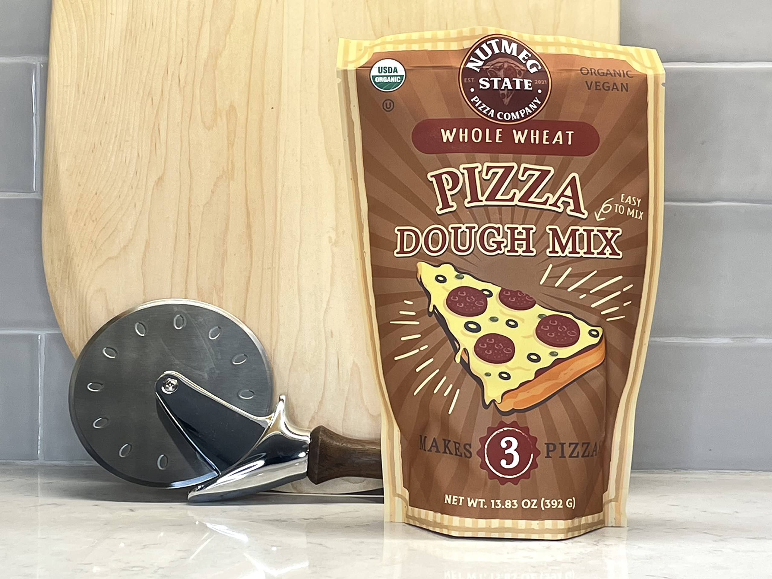 Organic Pizza Dough Mix by Nutmeg State Pizza Company - Makes 9 Homemade Pizza Crusts | Perfect for Family Dinners, Parties & Italian Cuisine Lovers