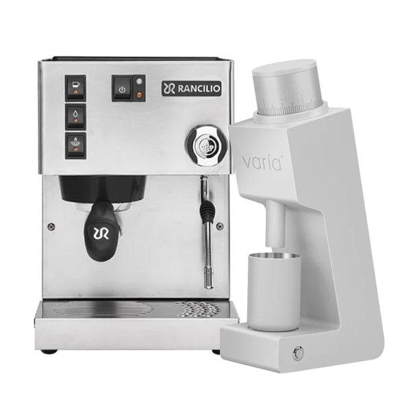 Rancilio Silvia V6 Espresso Machine & Varia VS3 Grinder Bundle - Premium Home Coffee Bar Setup for Latte & Cappuccino Lovers
