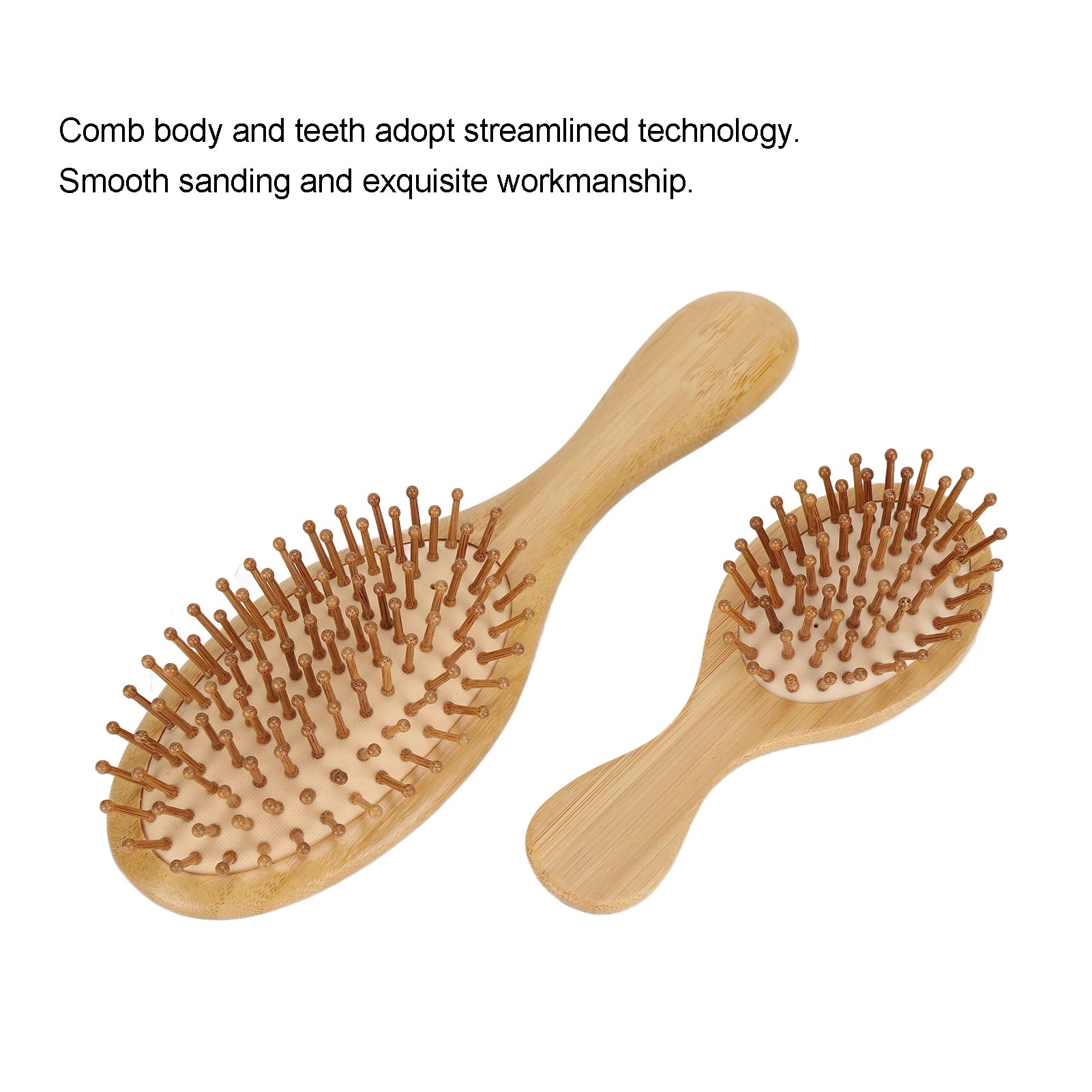 Wooden Hair Brush & Comb Set - Anti Static, Smoothing & Massaging for Hair Care - Perfect for Detangling, Styling & Scalp Massage at Home or Salon