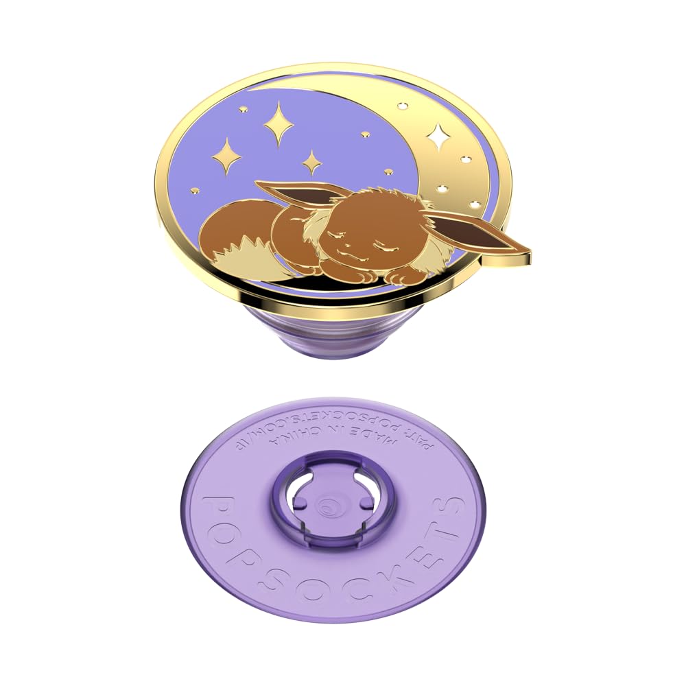 Pokemon Enamel Sleeping Eevee Phone Grip with Expanding Kickstand - PopSockets for iPhone & Android - Perfect for Gaming, Watching Videos, and Secure Phone Handling