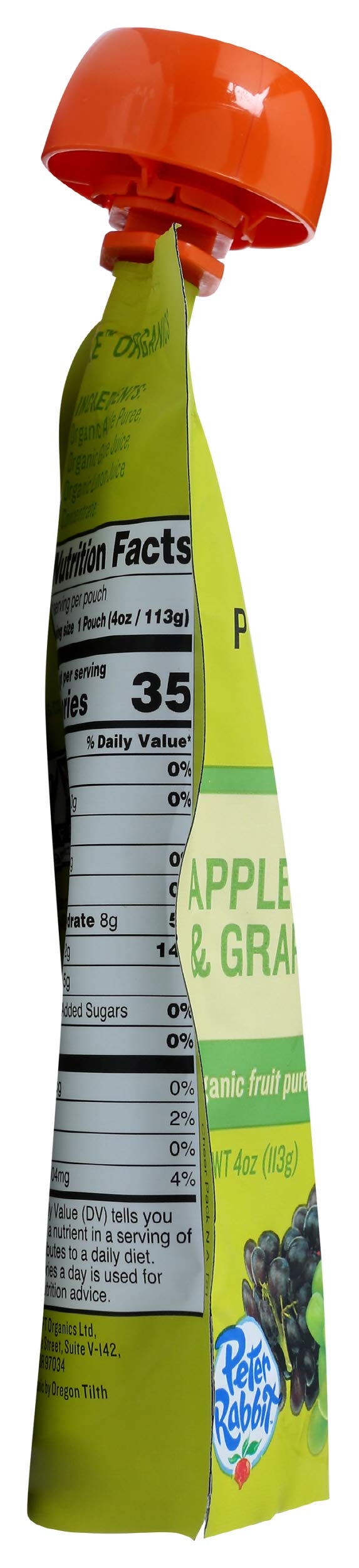Organic Peter Rabbit Puree - Apple Grape Baby Food, 4 oz Pouch | Healthy Snack for Toddlers & On-the-Go Feeding