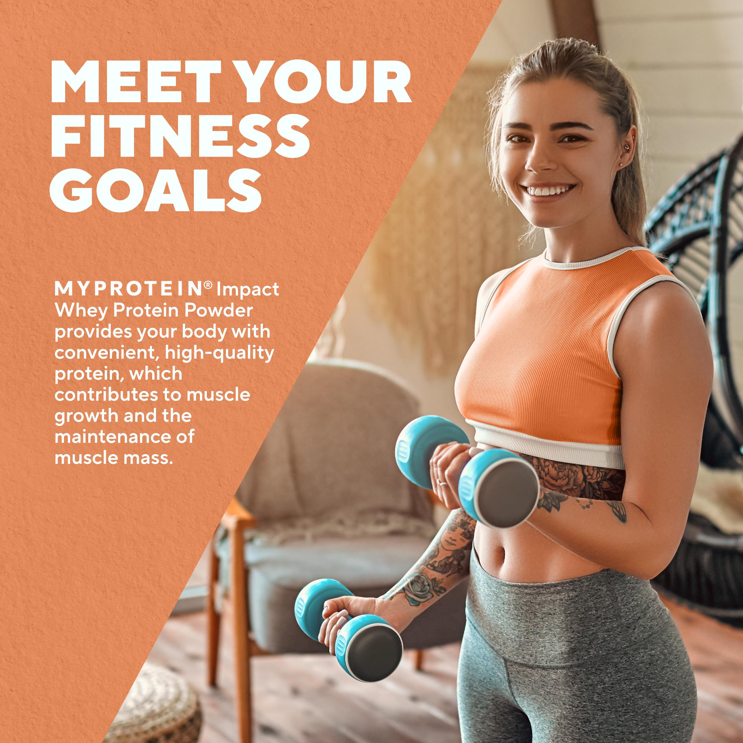 MyProtein Impact Whey Protein Powder - 2.2 Lbs (31 Servings), Salted Caramel Flavor, 22g Protein & 5g BCAA Per Serving - Premium Protein Supplement for Muscle Recovery & Performance - Ideal for Post-Workout Shakes, Smoothies & Fitness Nutrition