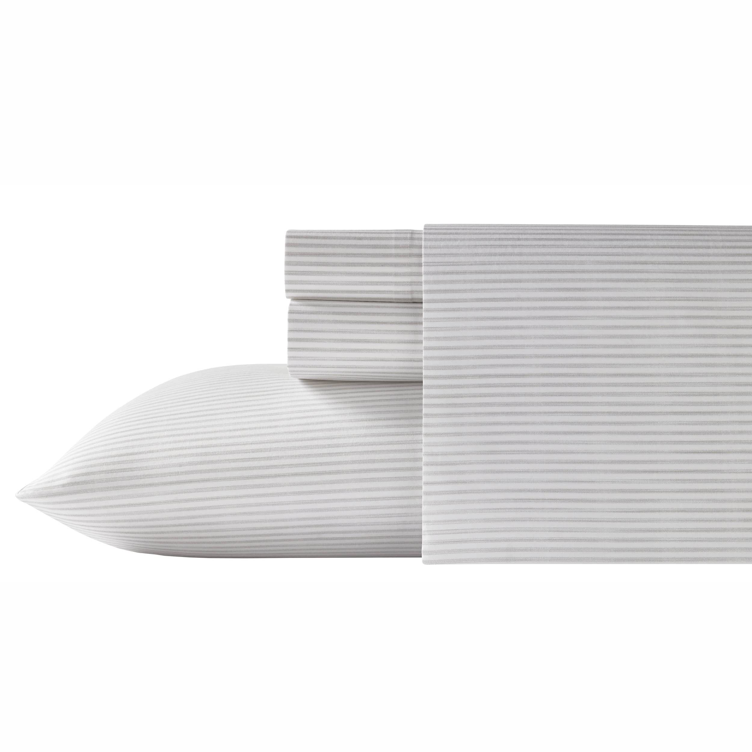 Tommy Bahama Queen Cotton Percale Sheet Set - Crisp & Cool Stylish Bedding in Paloma Beach Grey for Comfortable Sleep & Luxury Hotel Feel | Perfect for Home, Vacation Rental & Guest Room