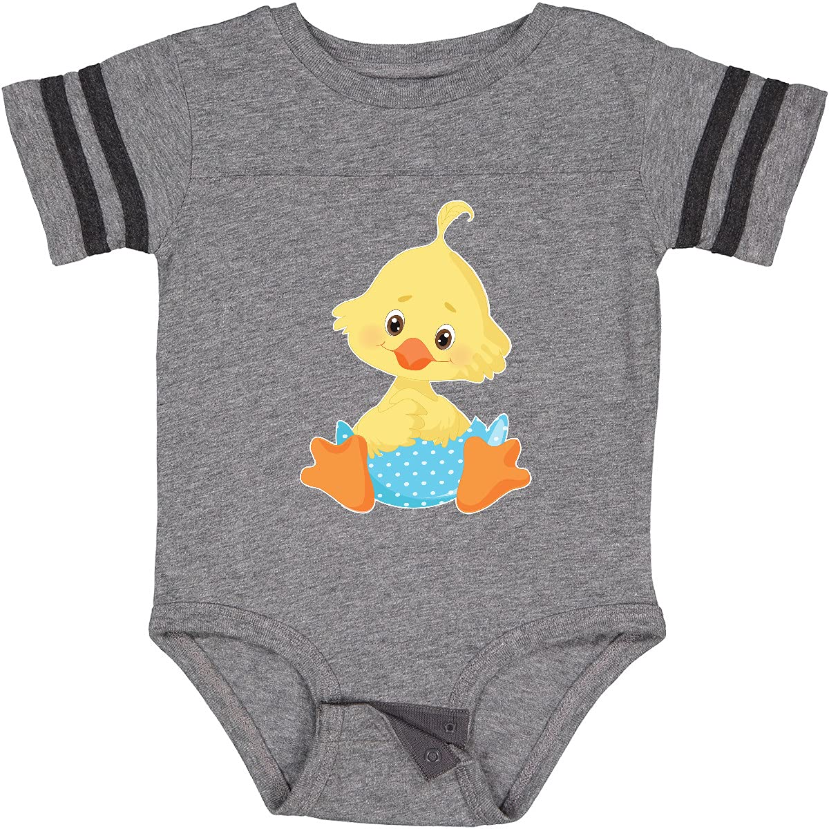 Inktastic Cute Easter Chick in Blue Easter Egg Baby Bodysuit - Soft Cotton Infant Onesie for Easter Photos & Spring Celebrations