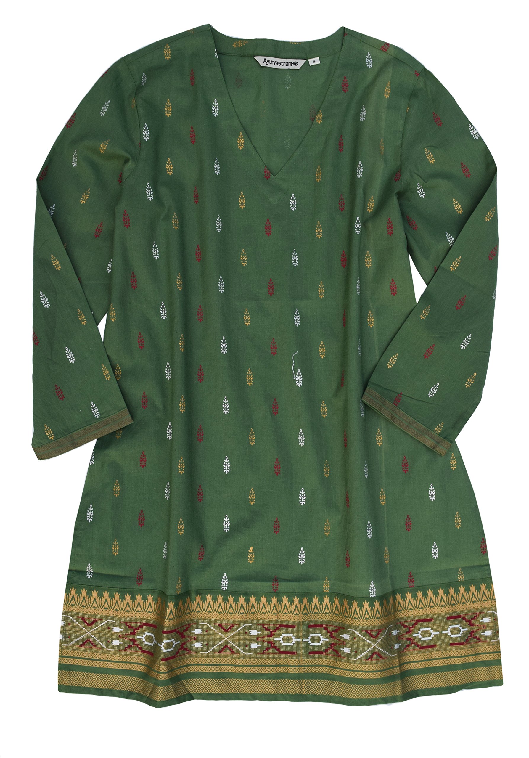 Hand Block Printed V Neck Tunic for Women - Boho Chic Floral Cotton Top - Perfect for Casual Wear, Summer Outfits & Beach Vacations