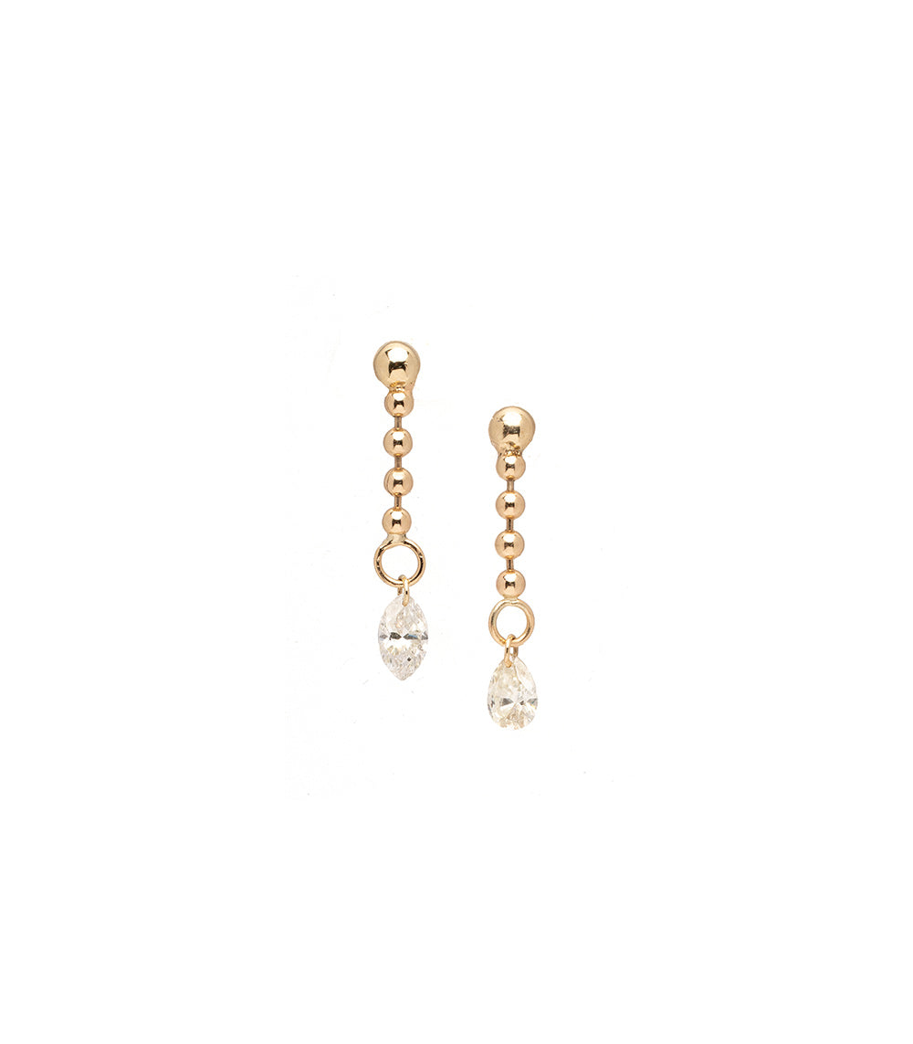 Sparkling Diamond Drop Earrings for Women - 14K Gold Plated Dangle Earrings for Wedding, Party & Evening Wear | Elegant Gift for Her