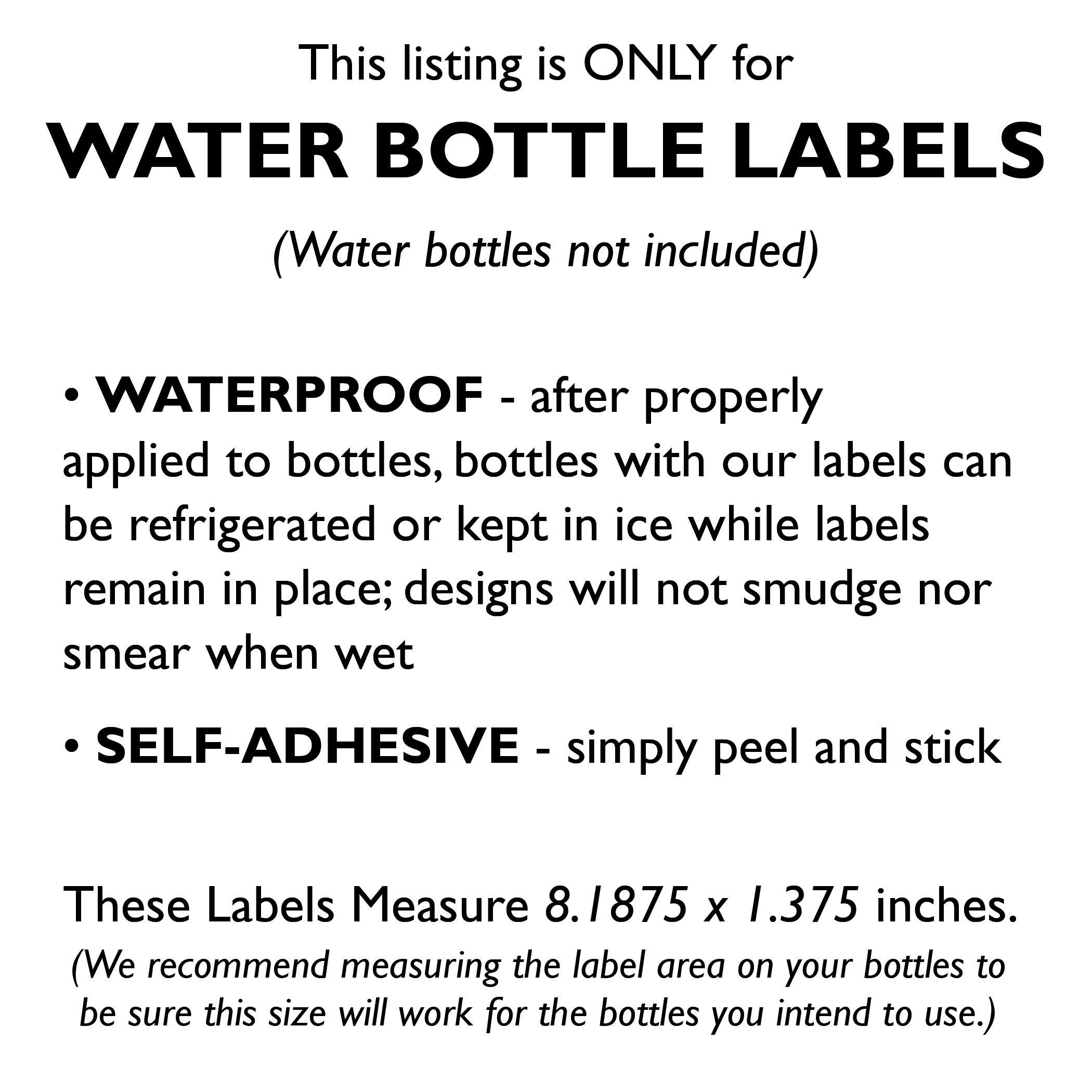 21 Waterproof Self-Adhesive Baby Q Water Bottle Labels - Pink for BBQ & Outdoor