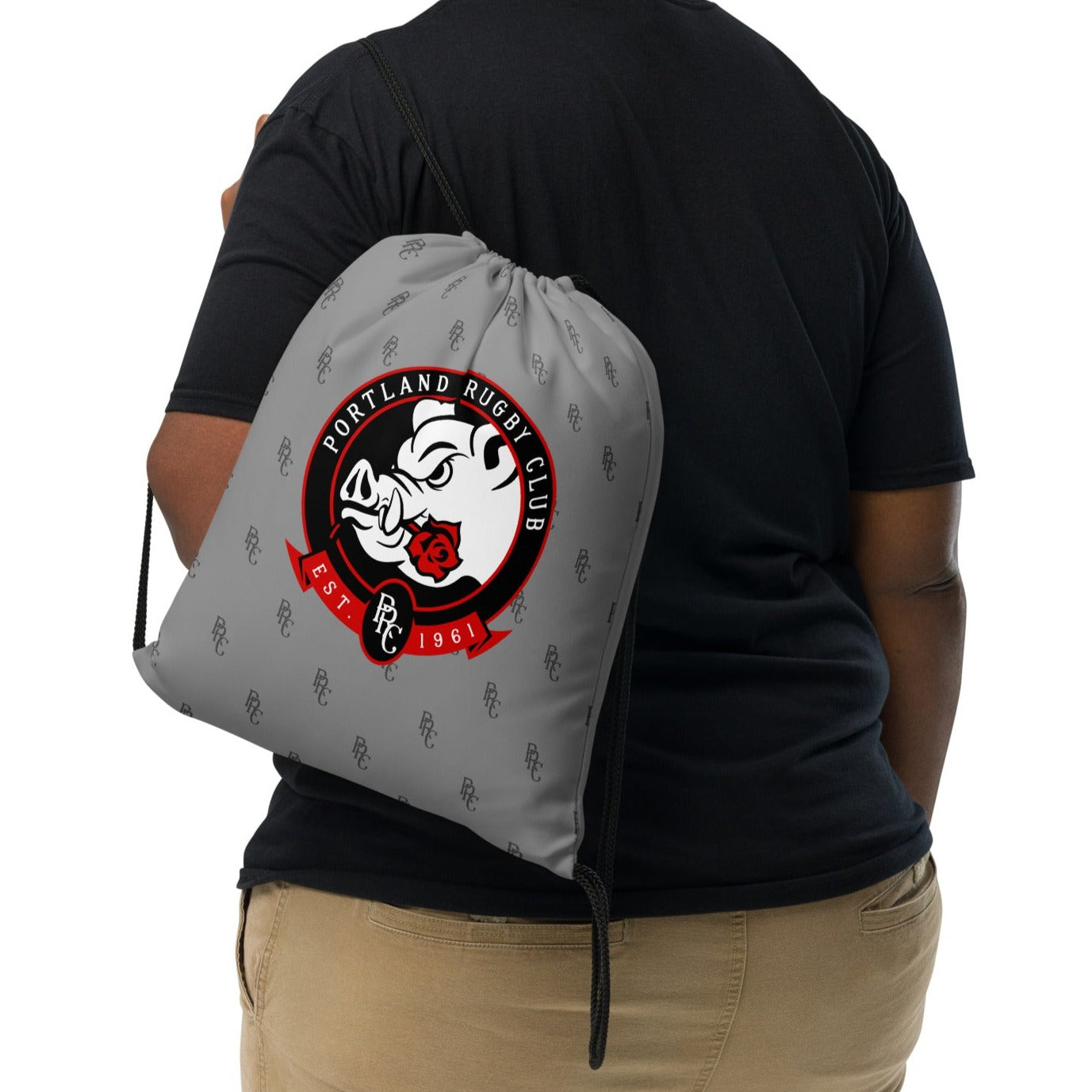 Portland Pigs Drawstring Backpack - Cute Piggy Design Gym Bag for Workout, Travel & School | Lightweight & Durable