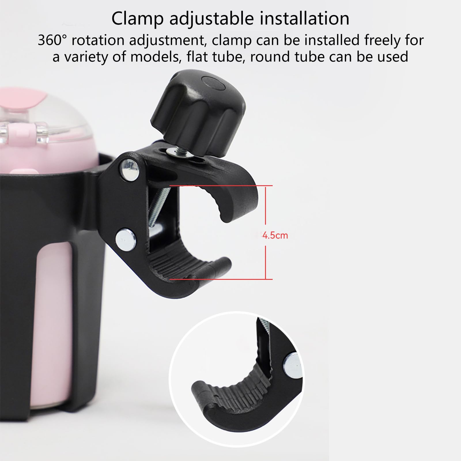 Universal Baby Stroller Cup Holder - Adjustable Armrest Mount for Water Bottles, Phones & Snacks - Fits Most Prams & Pushchairs - Perfect for Walks, Shopping & Traveling with Baby