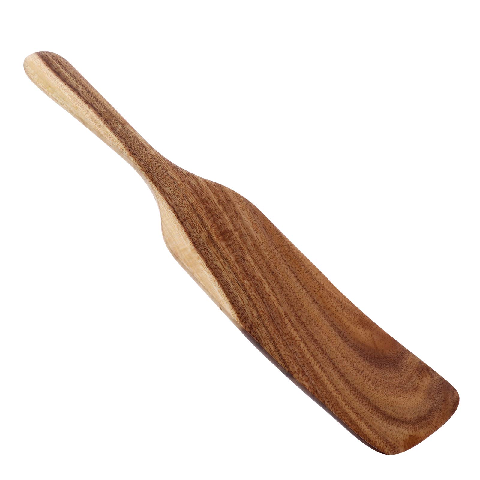 DOITOOL Wooden Spatula - 12 Inch Long Handle Non-Stick Kitchen Cooking Utensil for Flipping, Scraping & Stirring - Perfect for Pancakes, Eggs & Baking (Eco-Friendly Bamboo)