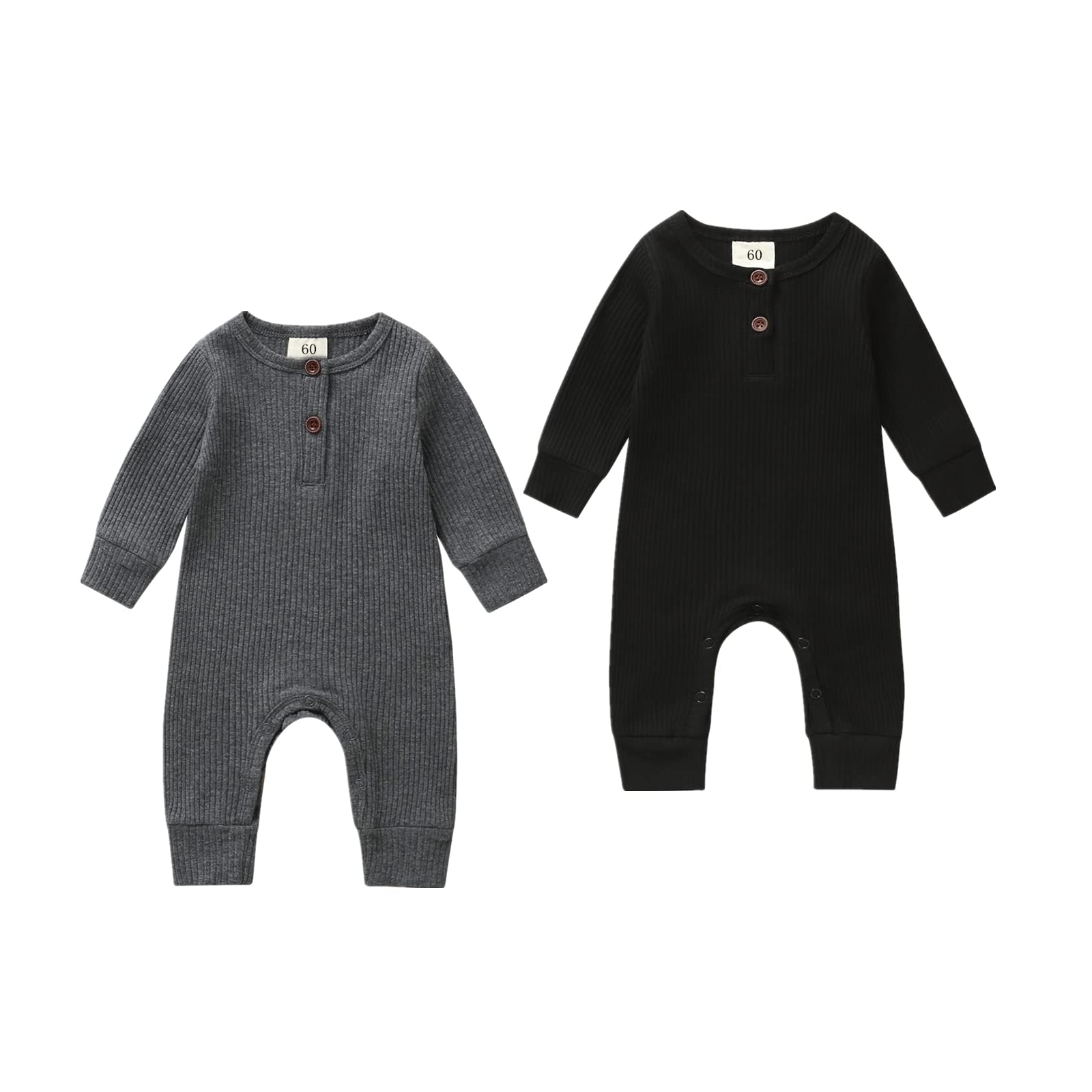 Kuriozud Newborn Baby Romper - Unisex Button-Up One-Piece Jumpsuit for Infants (0-24 Months) | Soft Cotton Bodysuit for Boys & Girls | Perfect for Playtime, Photo Shoots & Everyday Wear