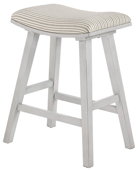 Cream Pinstripe -White Wash Frame