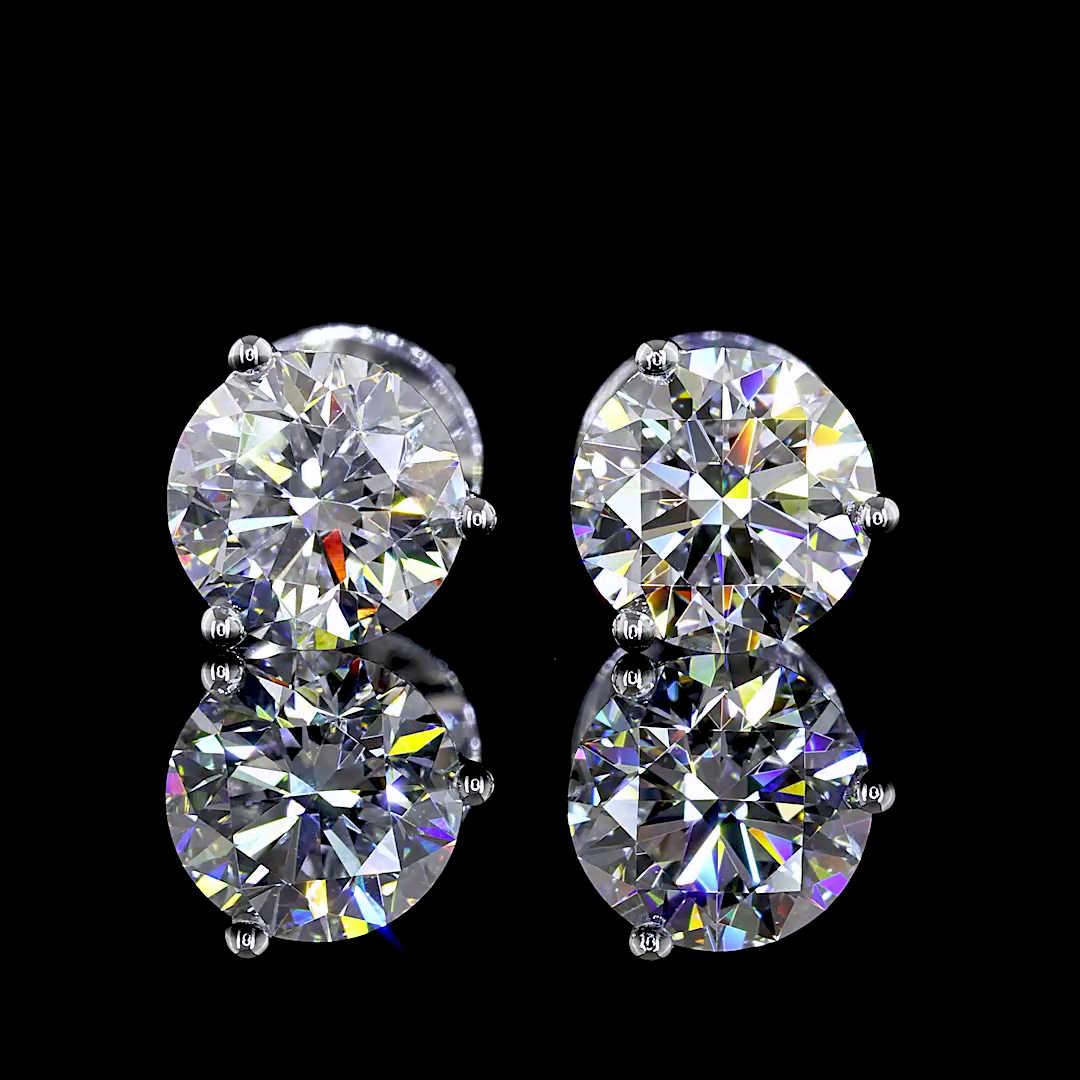1.54 Carat Lab Grown Round E VVS2 Diamond 14K White Gold Martini Stud Earrings for Women - Perfect for Weddings, Anniversaries & Special Occasions