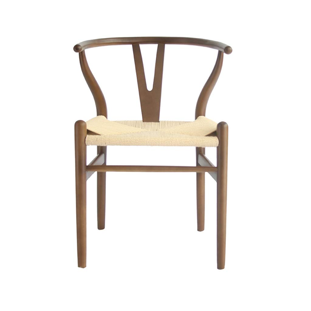Solid Wood Dining Chair - Sturdy Walnut Wooden Chair for Restaurant, Home, Office - Comfortable Backrest Armchair & Bar Stool - Perfect for Dining Room, Living Room, Bedroom & Home Office Workspace (Walnut Color)