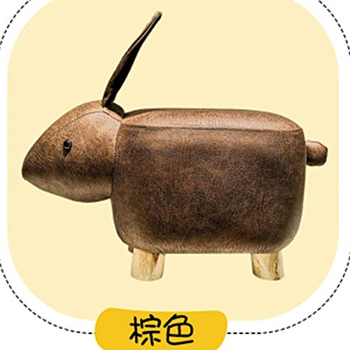 Ottomans Footstools - Rabbit Tattoo Ottoman Footstool, Creative Fashion Home Coffee Table & Shoe Bench, Cartoon Solid Wood Animal Stool (Golden Yellow) - Perfect for Living Room, Bedroom & Nursery Decor