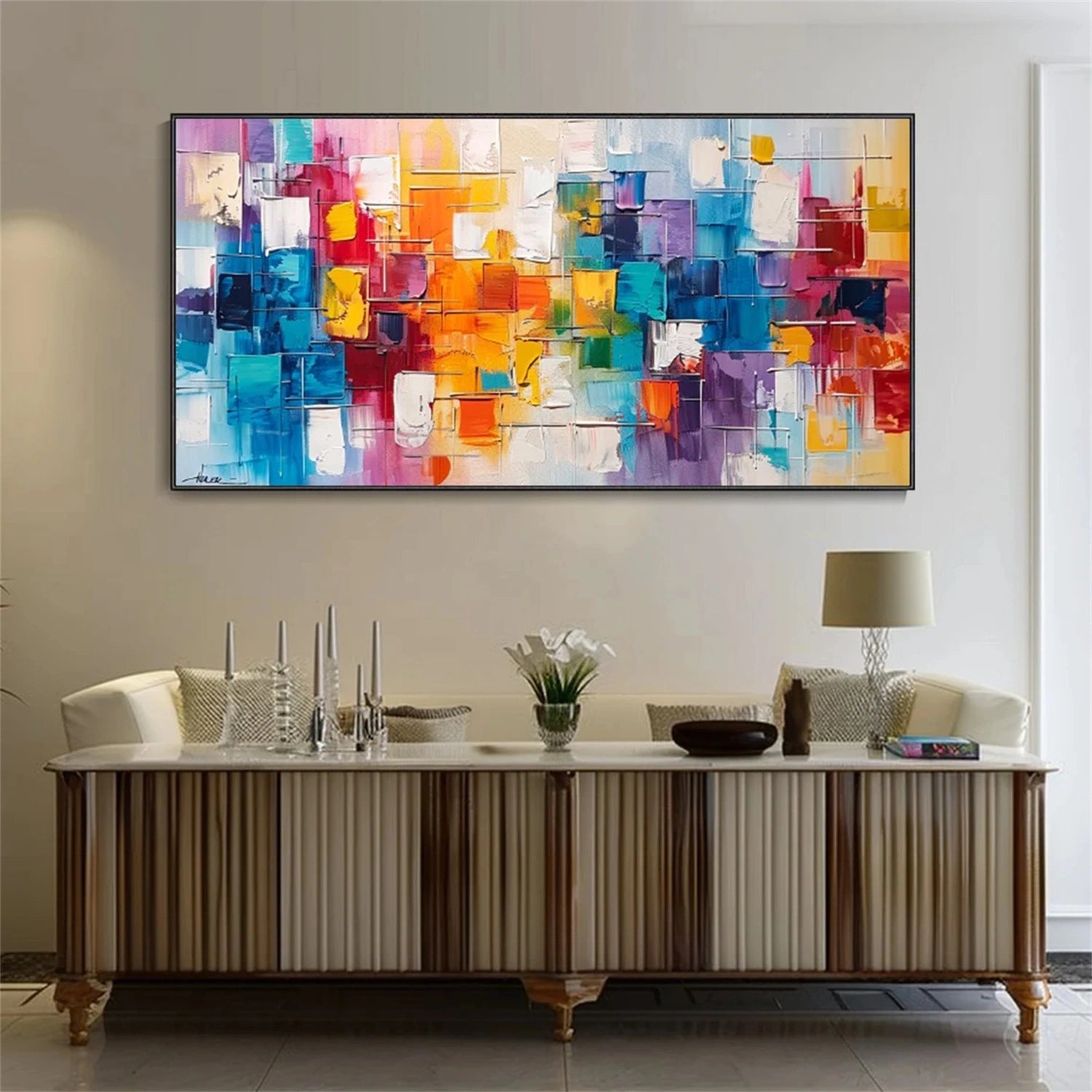 Abstract Painting #AB 298 - Modern Wall Art for Home & Office Decor - Perfect for Living Room, Bedroom, or Workspace