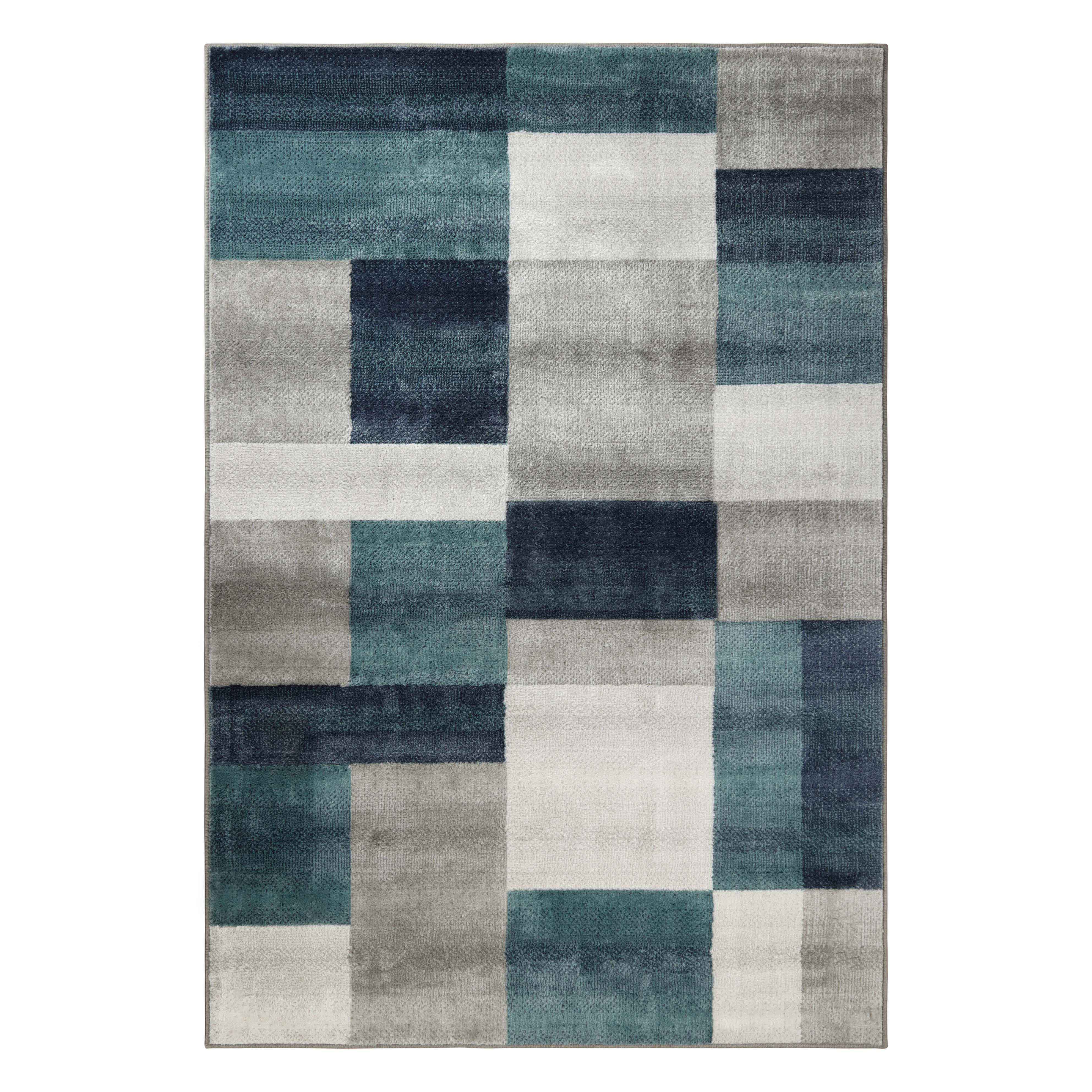 Clifton Modern Geometric Patchwork Area Rug or Runner Rug - Stylish Home Decor for Living Room, Bedroom & Office - Soft & Durable Floor Covering