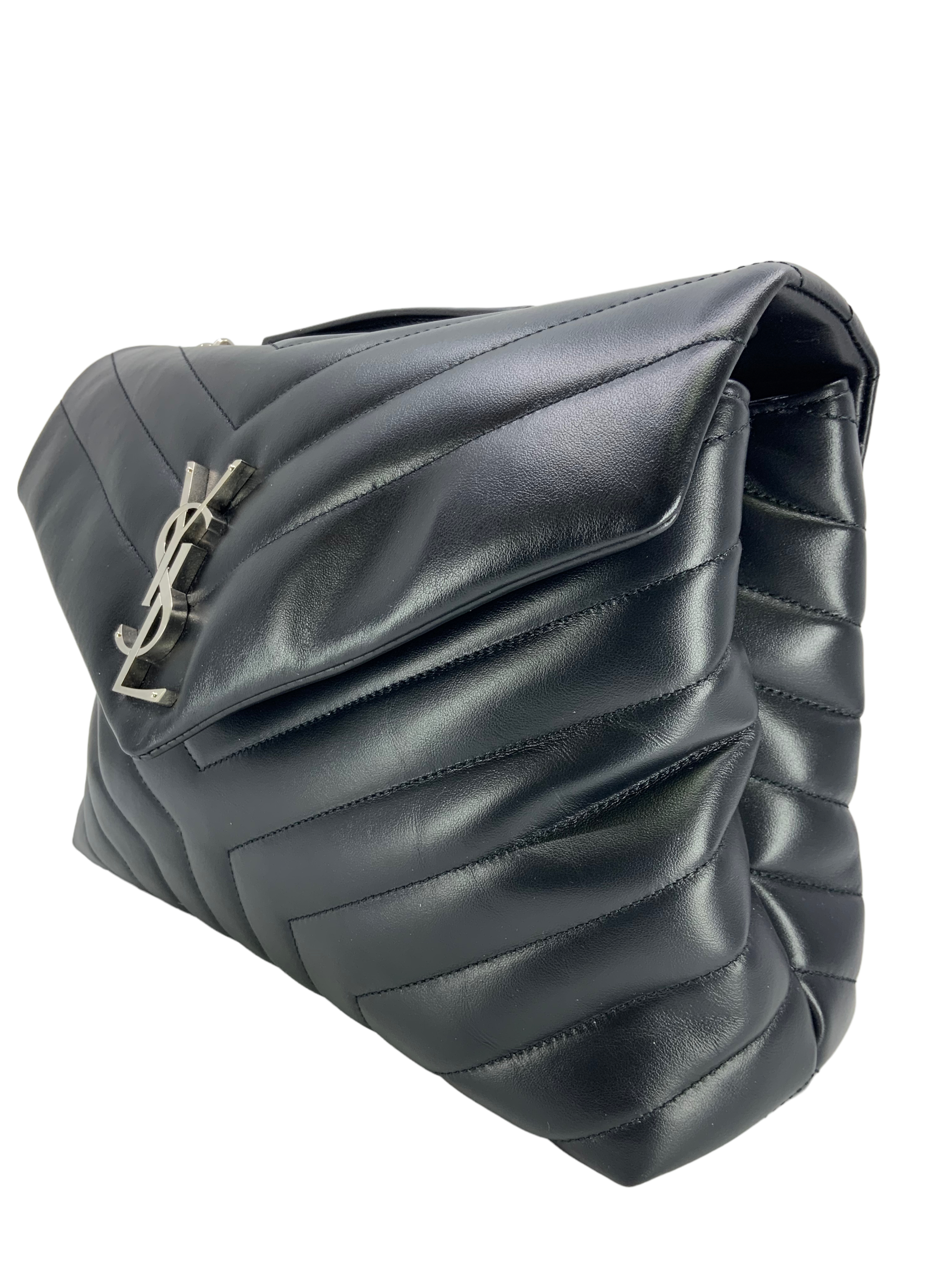 SAINT LAURENT Loulou Medium Shoulder Bag - Genuine Calfskin Leather, Gold-Tone Hardware - Perfect for Work, Evening & Special Occasions