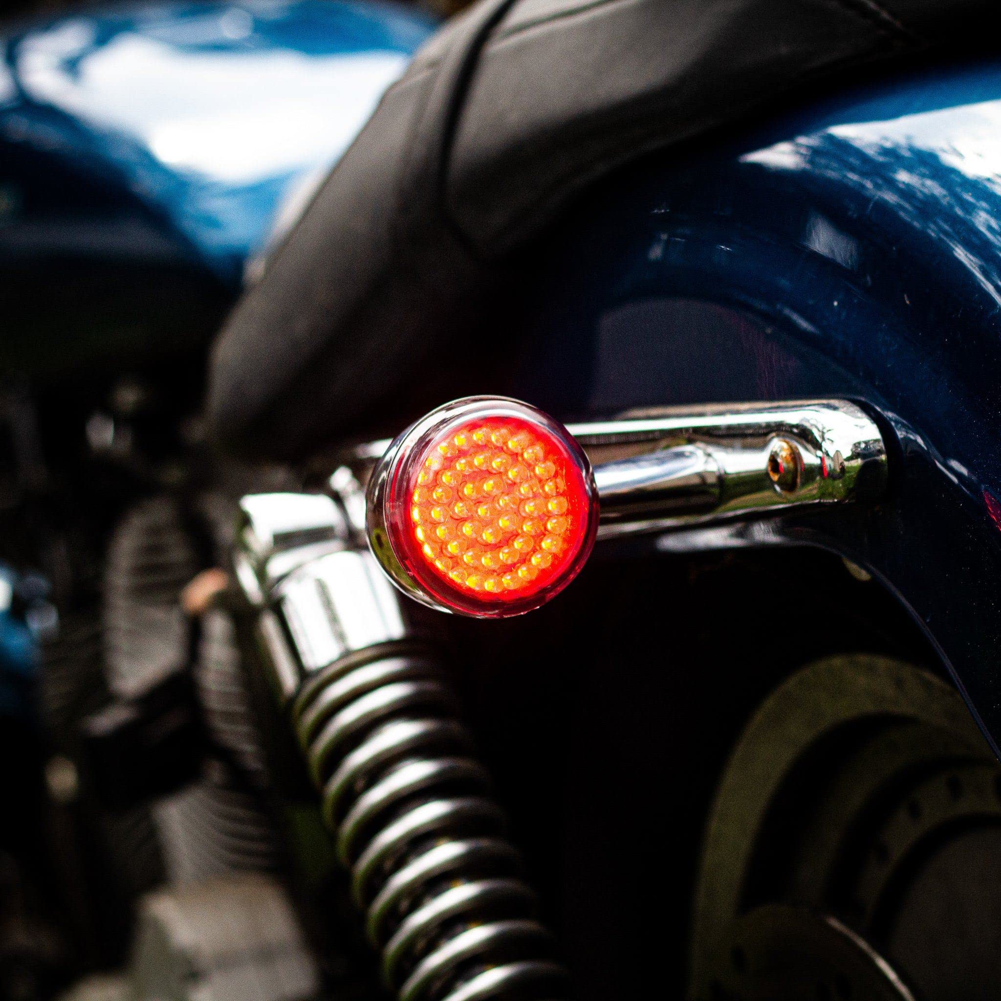 Eagle Lights 8748TS-1156R-S 2 Inch Rear LED Turn Signals for Harley Davidson Motorcycles - Gen I 1156 Base Red Lens with Smoked Cover | Enhanced Visibility & Style for Night Riding & Custom Bike Builds