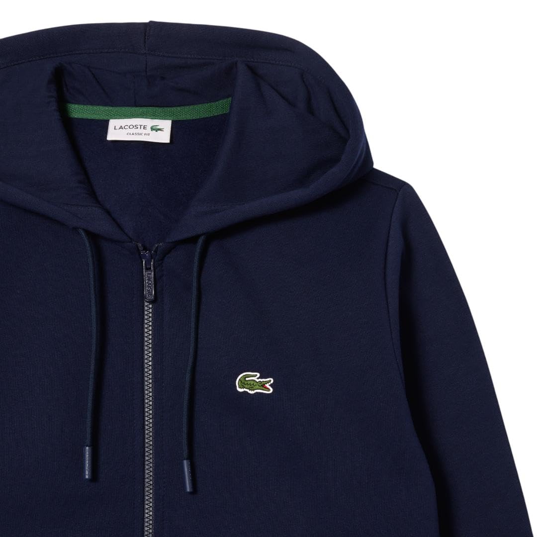 Lacoste Men's Long Sleeve Solid Full Zip Hoodie - Casual Wear, Gym, Outdoor Activities