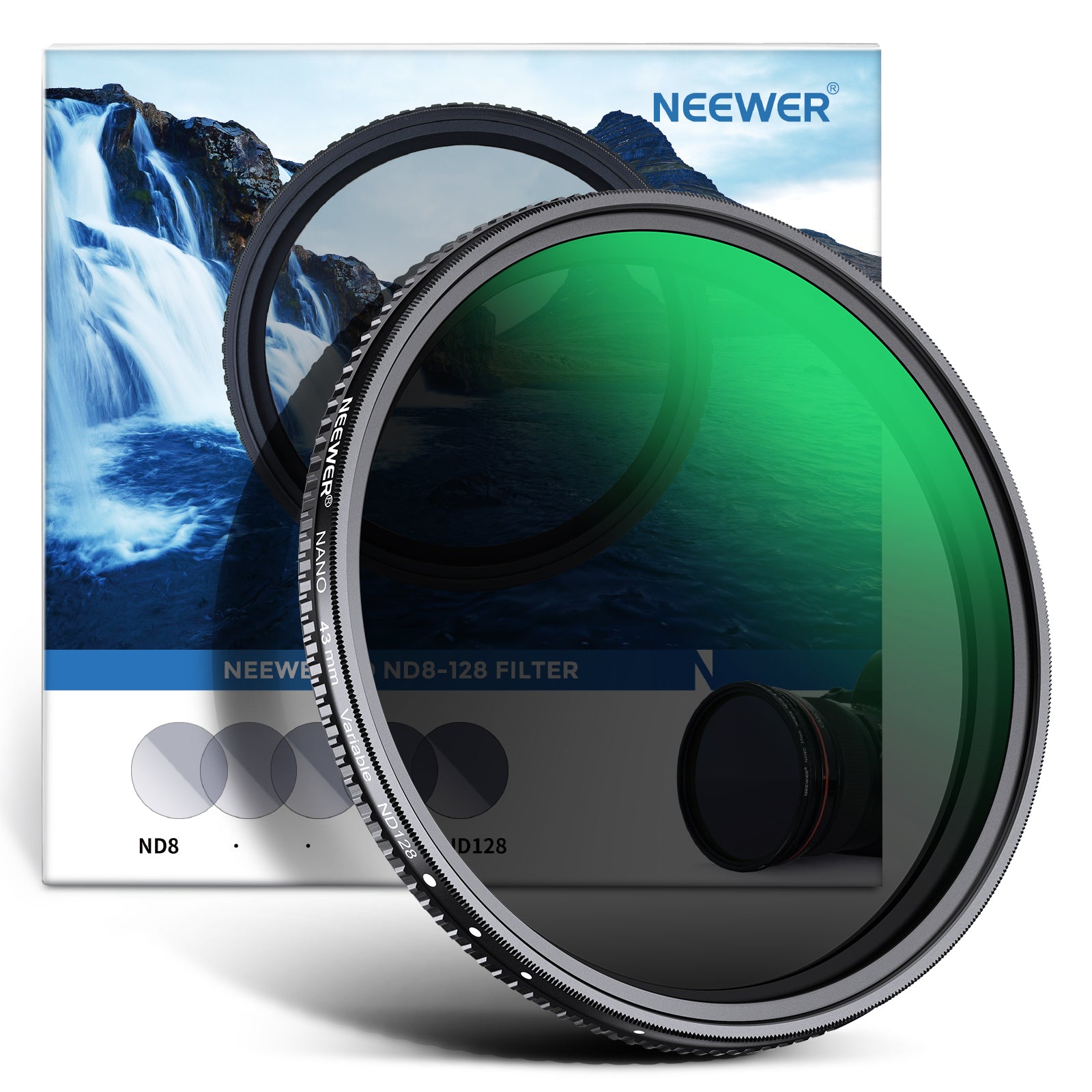 NEEWER HD Variable ND Filter ND8 to ND128 for DSLR & Mirrorless Cameras - Perfect for Outdoor Photography & Video Shooting