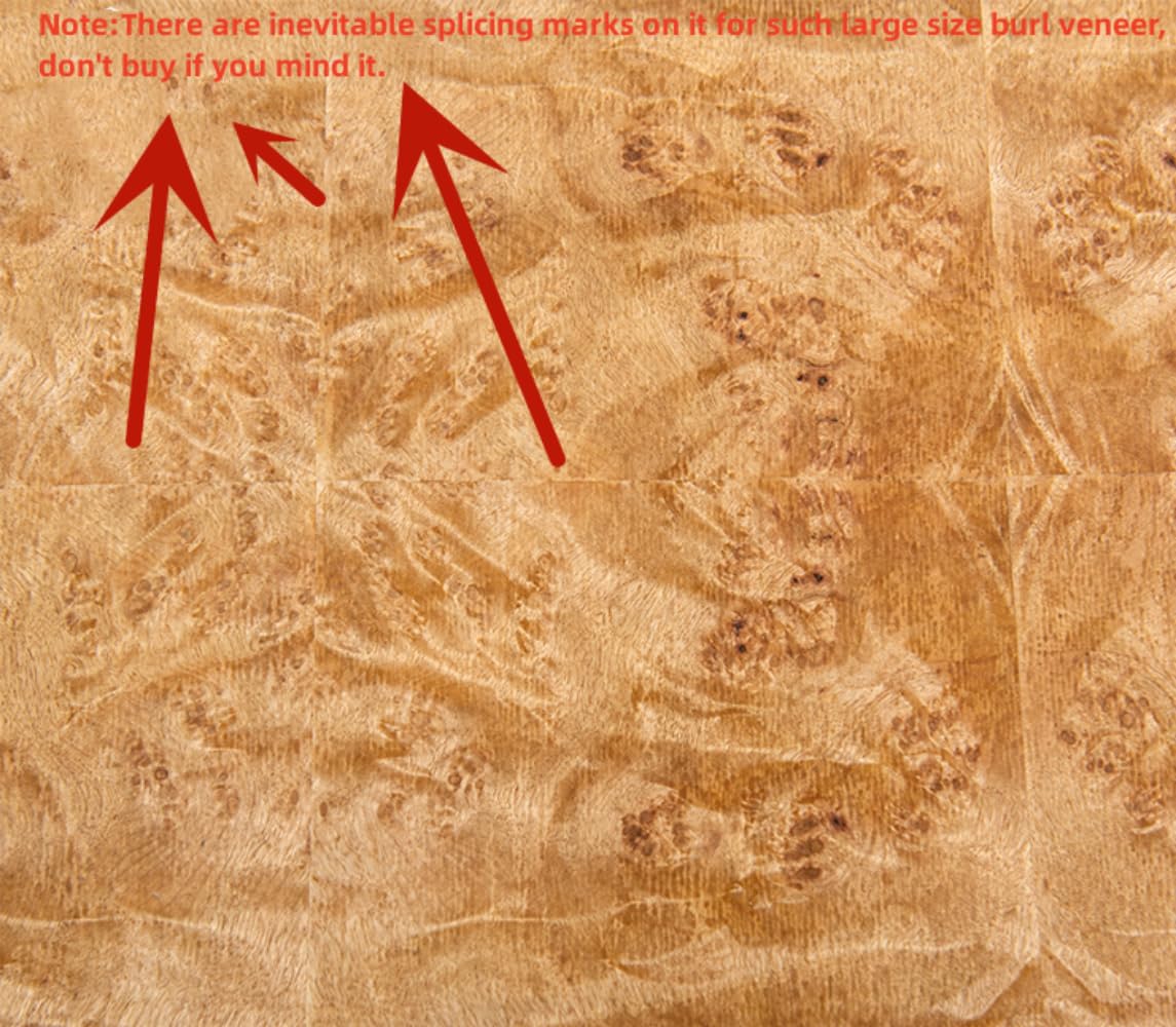 Premium AAA Grade Natural Burma Golden Camphor Burl Wood Veneer Sheet (60x250cm) - High-Quality Furniture Restoration Material for Tables, Cabinets, Doors - Perfect for Home, Hotel & Kitchen Renovation Projects