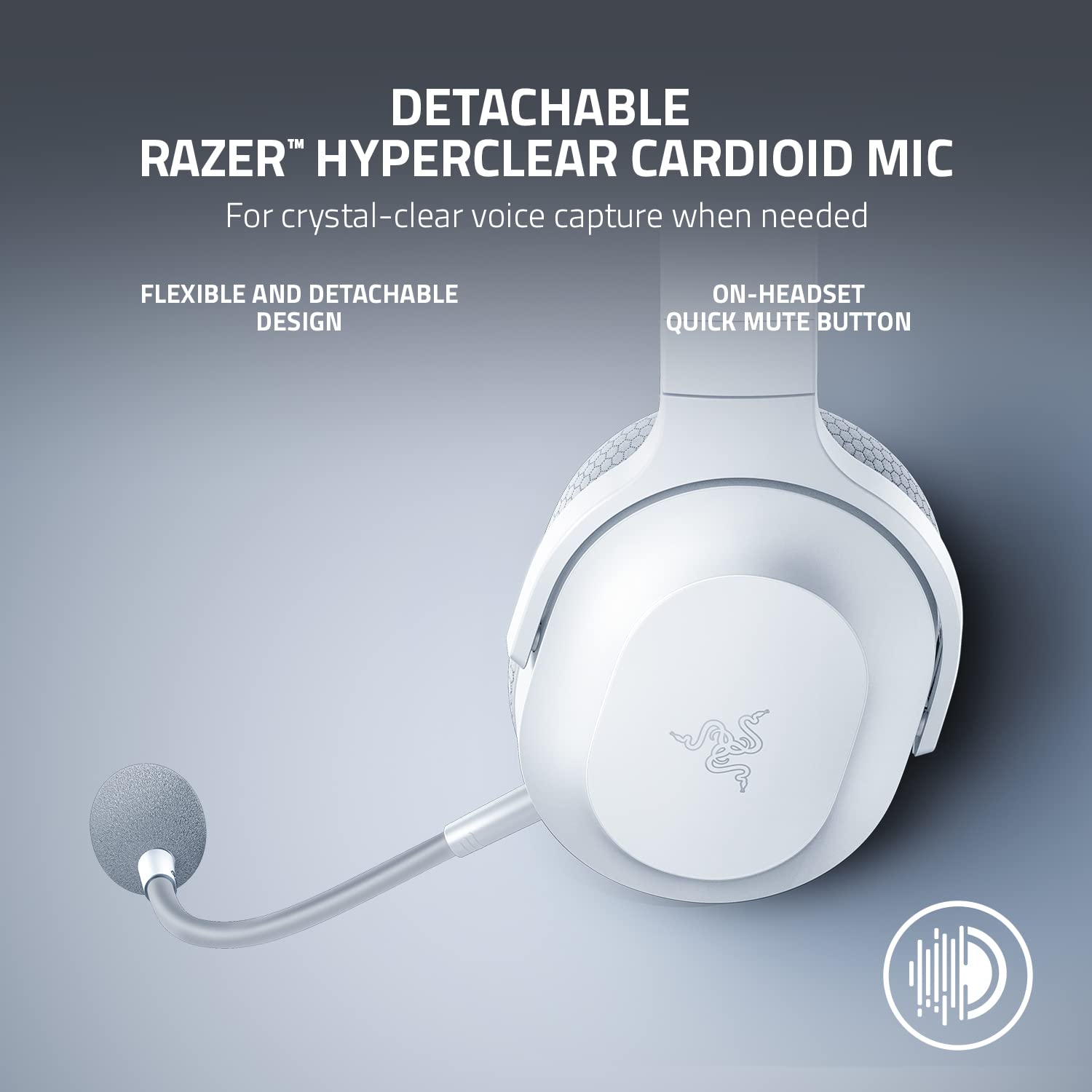 Razer Barracuda X Wireless Gaming Headset for PC, PS5, PS4, Nintendo Switch, Android & iOS - 2.4GHz Wireless & Bluetooth 5.2 - Lightweight Over-Ear Design with 40mm Drivers - Detachable Mic - 50-Hour Battery Life - Mercury White - Perfect for Gaming, Streaming & Mobile Use