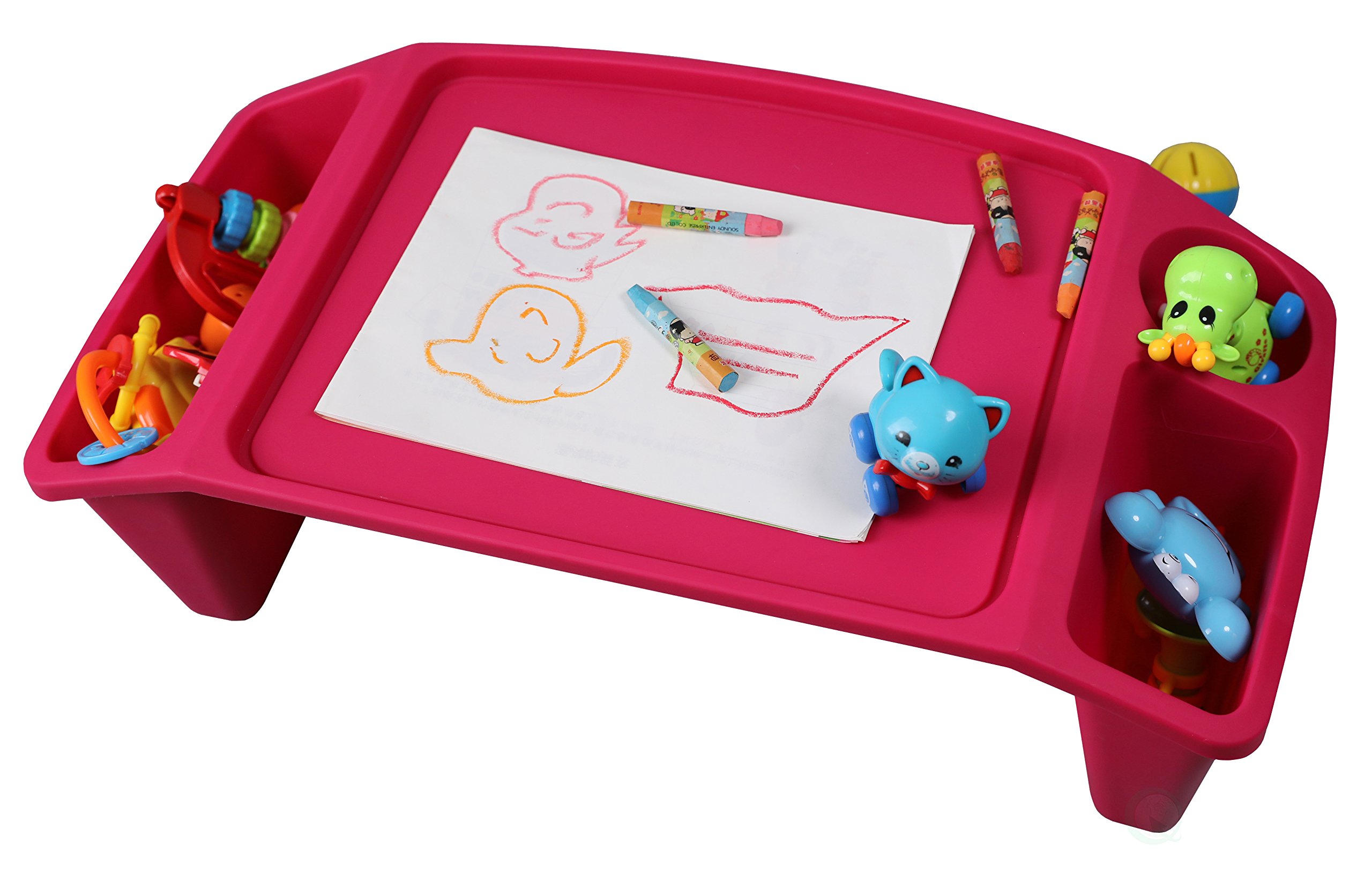 Portable Kids Lap Desk Tray with Storage - Pink Activity Table for Children, Set of 12 - Perfect for Homework, Drawing, and Travel Use