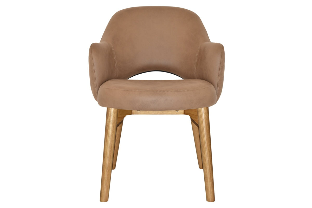 EZ Hospitality Cairo Indoor Armchair with Light Oak Timber Base - 4-Leg Modern Dining Chair for Living Room, Bedroom & Office