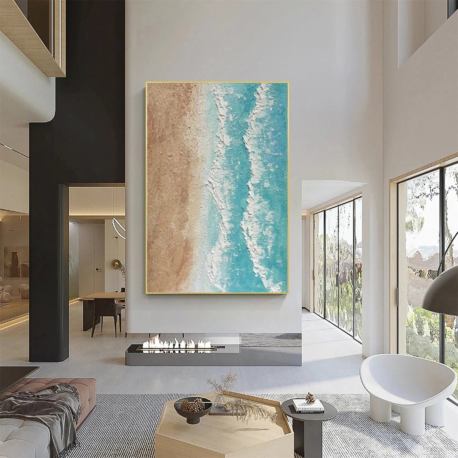 Ocean and Sky Painting #OS 228 - Handmade Canvas Wall Art for Home & Office Decor - Perfect for Living Room, Bedroom, or Office Wall Decor