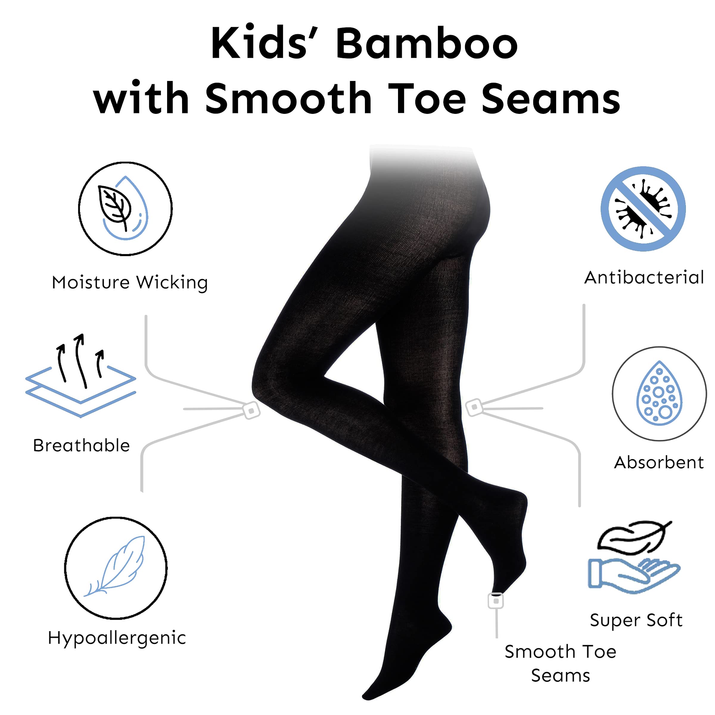 Bamboo Tights for Girls - Soft, Breathable 3-Pack for School & Casual Wear