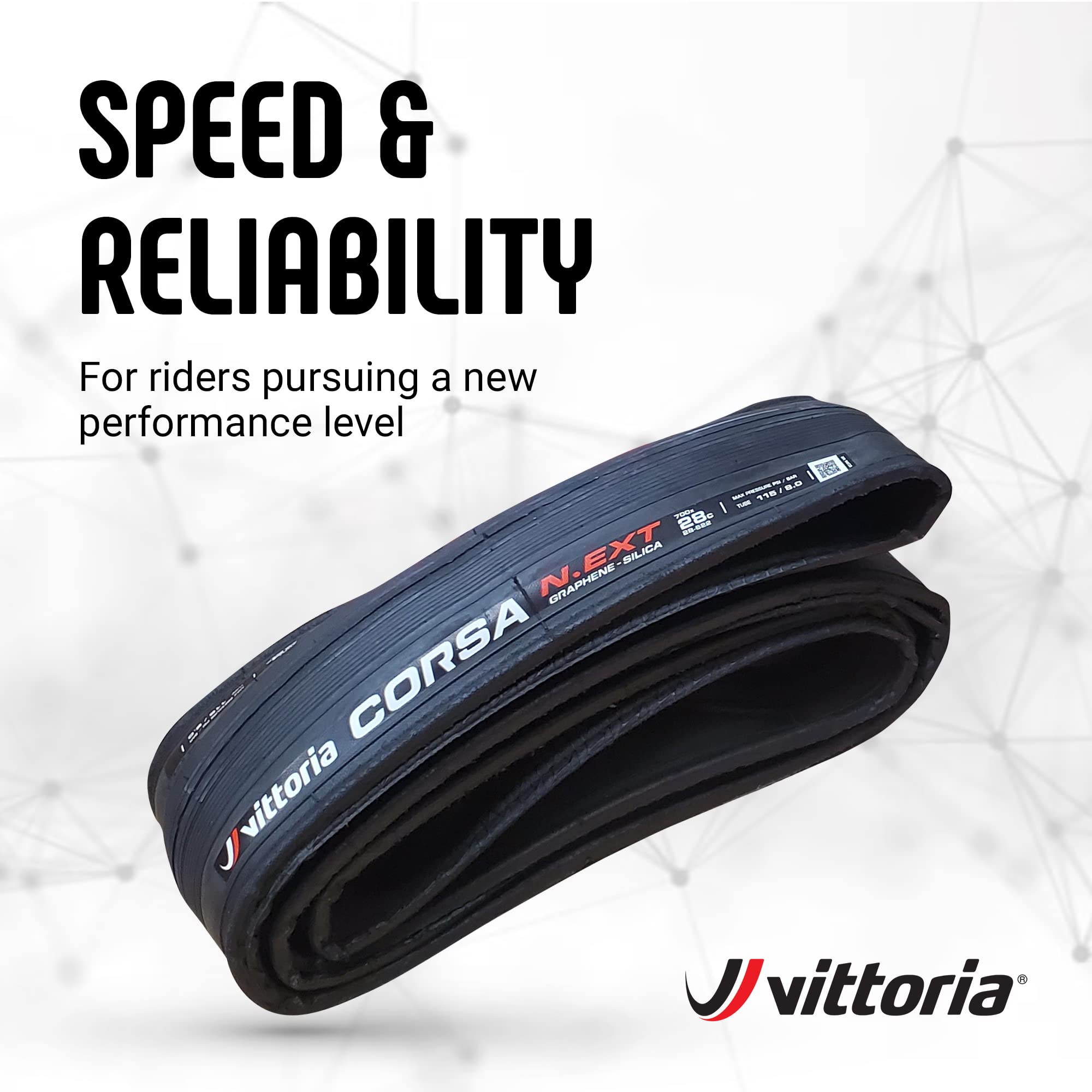 Vittoria Corsa N.EXT G2.0 Road Bike Tires - High-Performance Training & Racing Tires (24-622 Foldable, Black) | Perfect for Road Cycling, Triathlons & Endurance Races