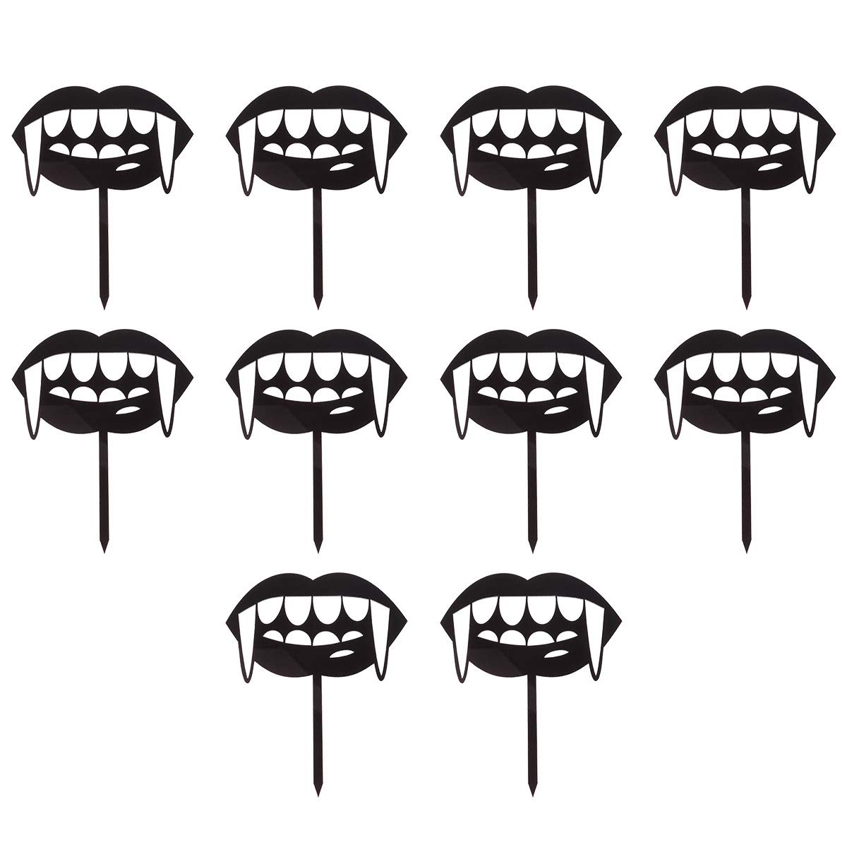 10 Pcs Halloween Cake Toppers - Vampire Cupcake Picks with Horror Teeth for Spooky Cake Decorations | Perfect for Halloween Parties, Cupcake Decorating & Themed Desserts