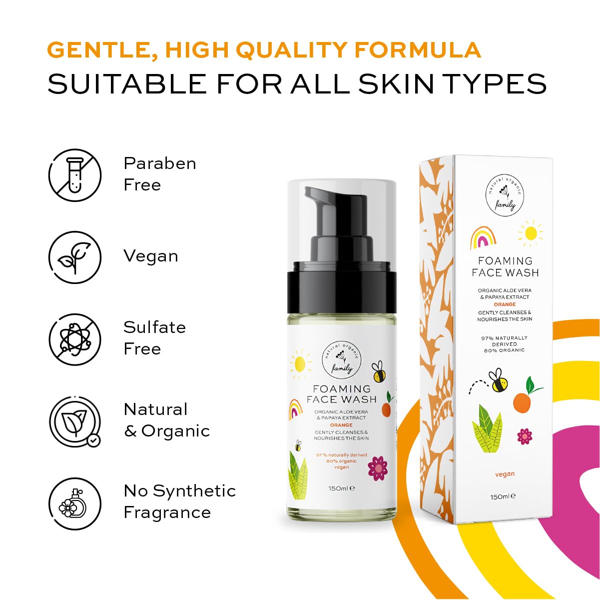 Organic Kids Skincare Set - Gentle Foaming Face Wash (Orange Scent) & Hydrating Moisturizer (Fragrance-Free) for Sensitive Skin | Daily Cleansing & Moisturizing Routine for Children