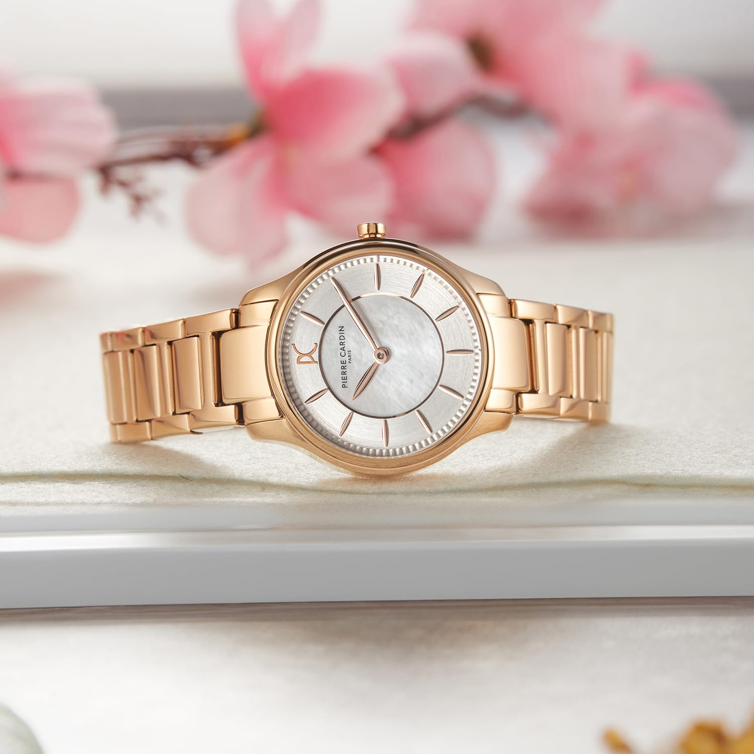 Pierre Cardin Vivienne Women's White MOP Analog Watch - CRV.0007 | Elegant Dress Watch for Office, Party & Special Occasions
