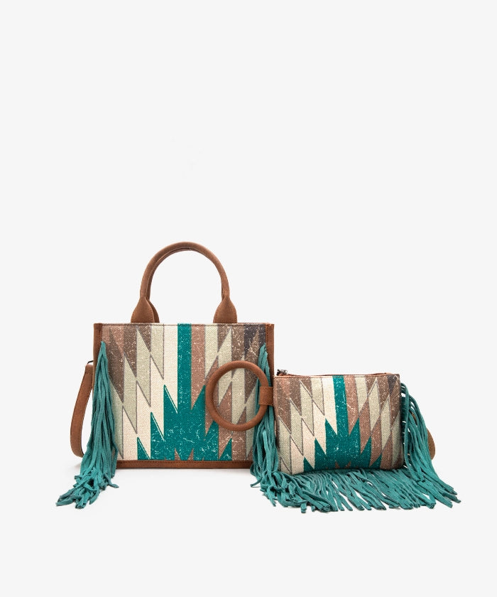 Montana West Southwestern Fringe Concealed Carry Tote Bag Set - Stylish & Functional Purse for Women | Perfect for Everyday Use, Travel & Concealed Carry